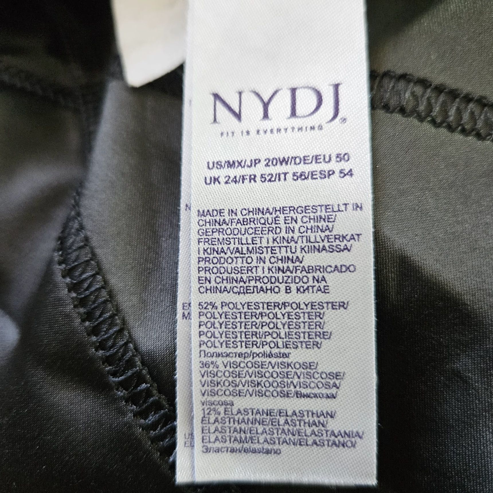 NYDJ NYDJ Womens Ponte Knit Skinny Pants 20W Black Gray Animal Print Pull On Size 42" / US 20 - 6 Thumbnail