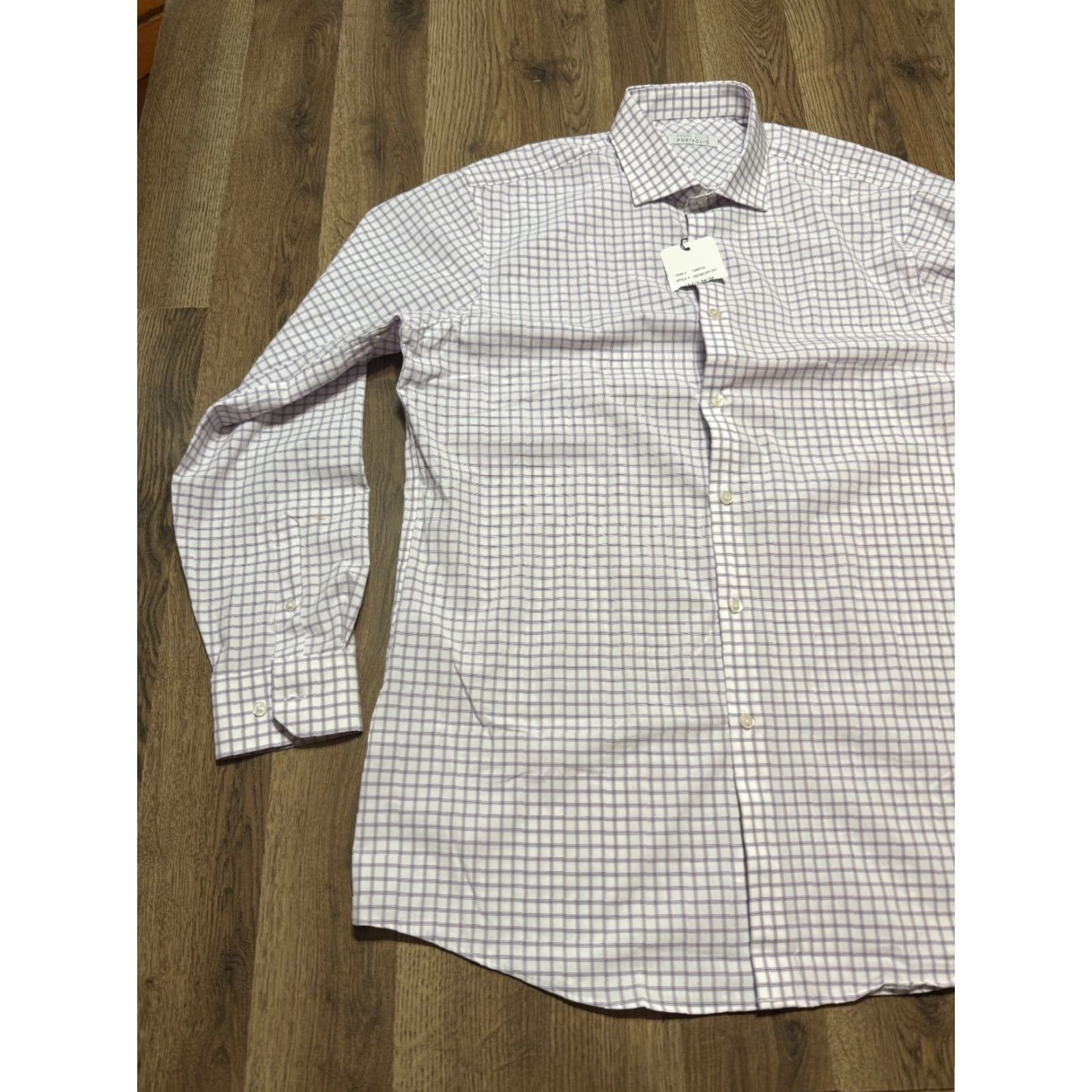 Perry Ellis Perry Ellis Portfolio Shirt Mens 16.5 34/35 White Purple Blue Button Up TRAVEL Shirt Mens - 16.5 34/35 Blue Size US M / EU 48-50 / 2 - 3 Thumbnail