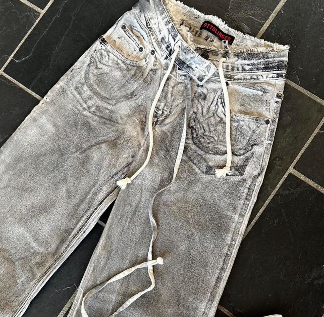 Ottolinger OTTOLINGER Off white and black double fold jeans Size US 26 / EU 42 - 1 Thumbnail