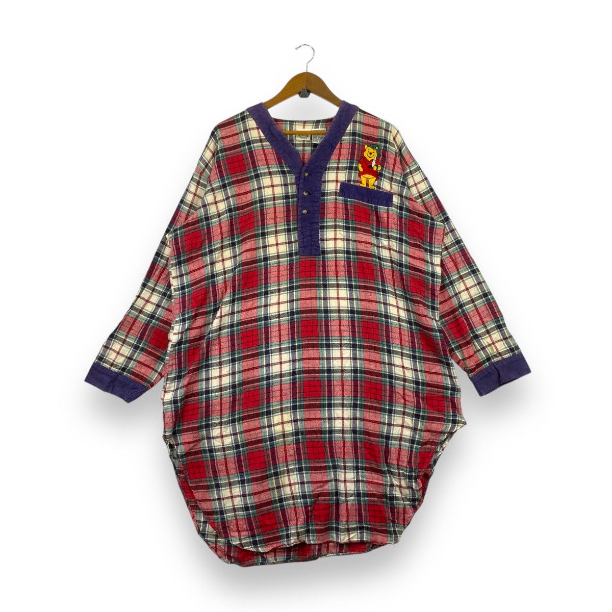 Disney Vintage DISNEY WINNIE THE POOH Plaid Checks Flannel Tee Size 3XL / US 20-22 - 1 Thumbnail