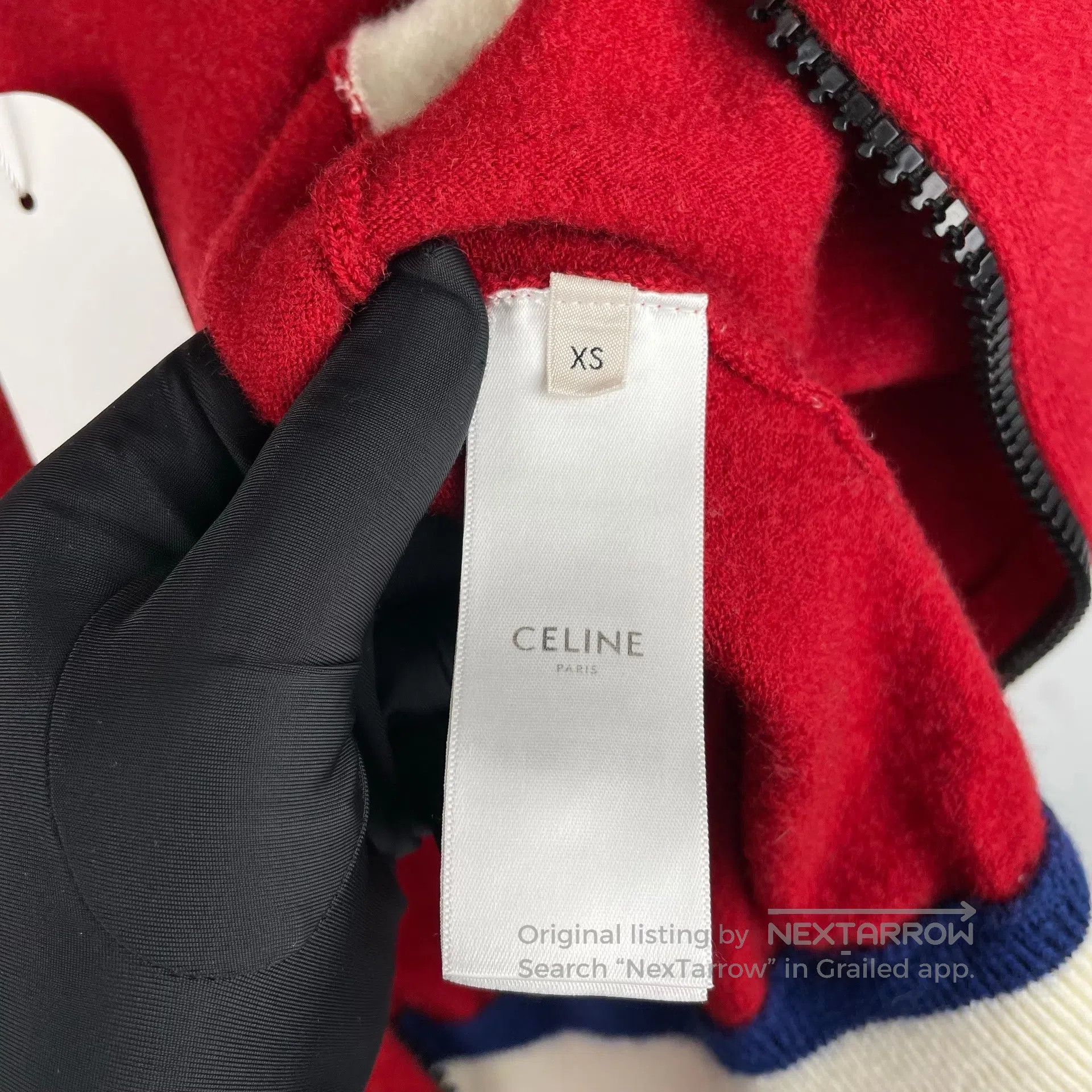 Celine CELINE Red and blue color block leisure sweater jacket XS Size US XS / EU 42 / 0 - 7 Thumbnail