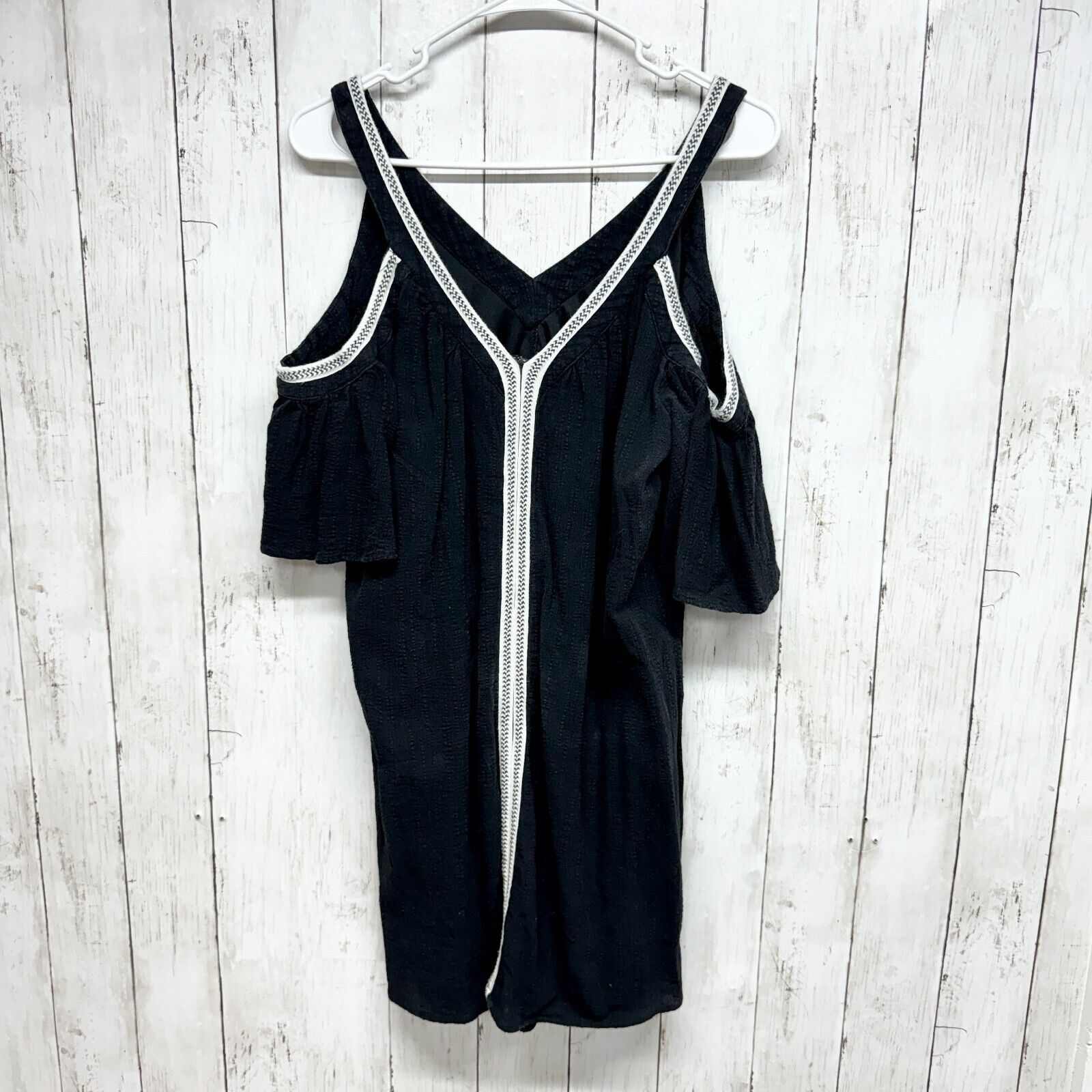 Other Luxology Dress Size 10 Black White Trim Mini Off Shoulder Size L / US 10 / IT 46 - 1 Thumbnail