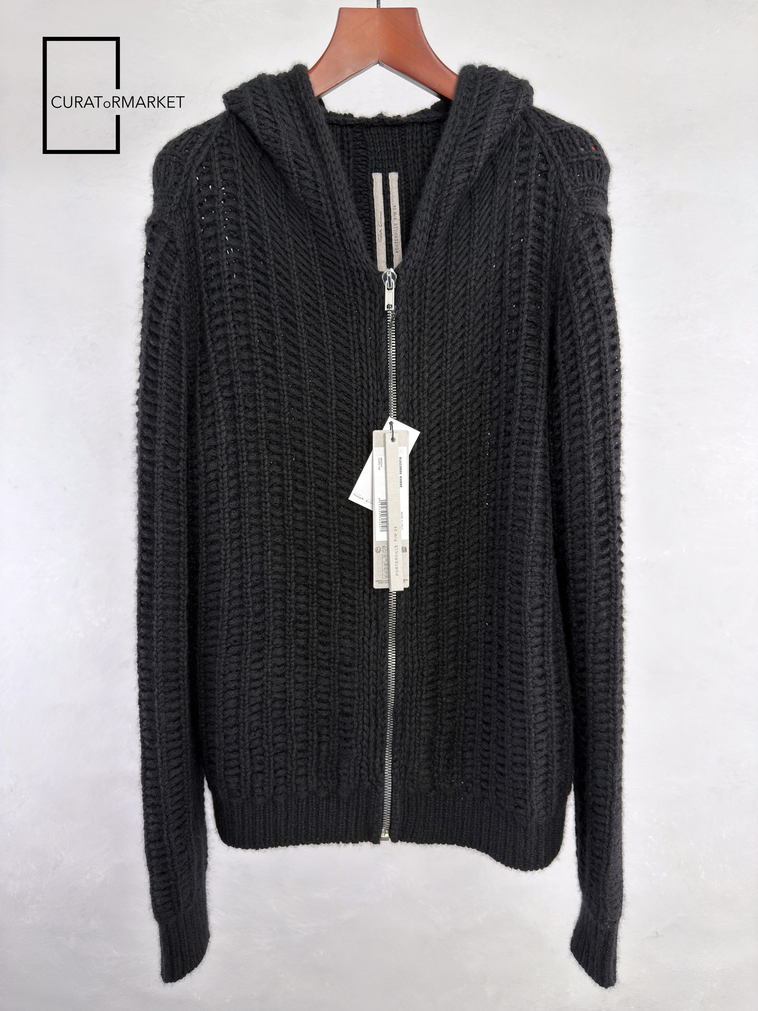 Rick Owens RARE GRAIL Cashmere Silk Zipped Hoodie Knit FW24 Porterville Size US M / EU 48-50 / 2 - 1 Thumbnail