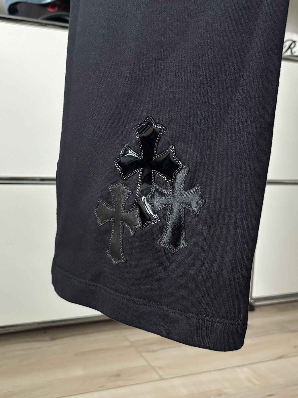 Chrome Hearts LEATHER HAIR PONY CROSS PATCH SWEATPANTS Size US 32 / EU 48 - 8 Thumbnail