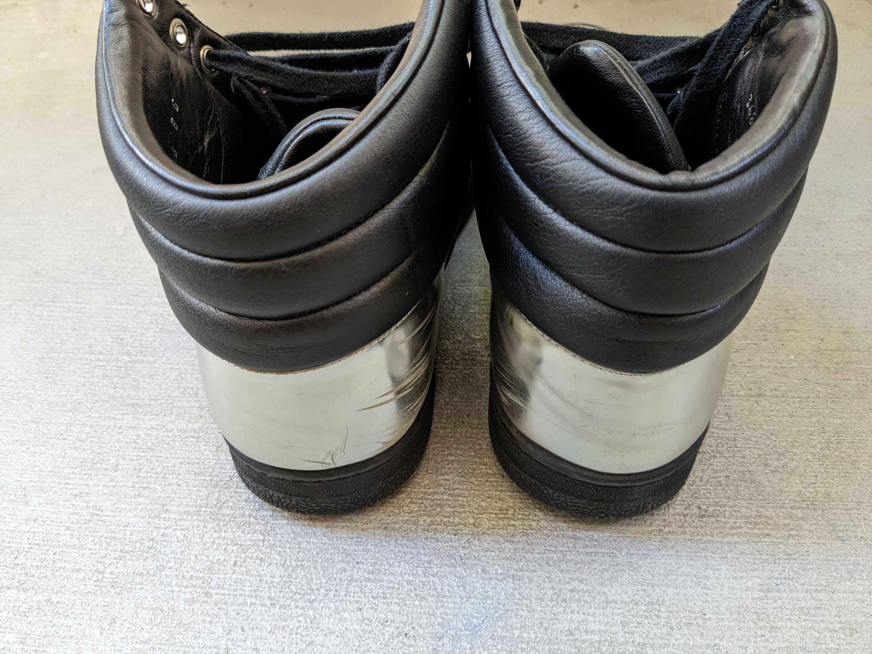 Gucci Gucci Sneakers Black Silver 8.5 High Tops Leather Size US 8.5 / EU 41-42 - 19 Thumbnail