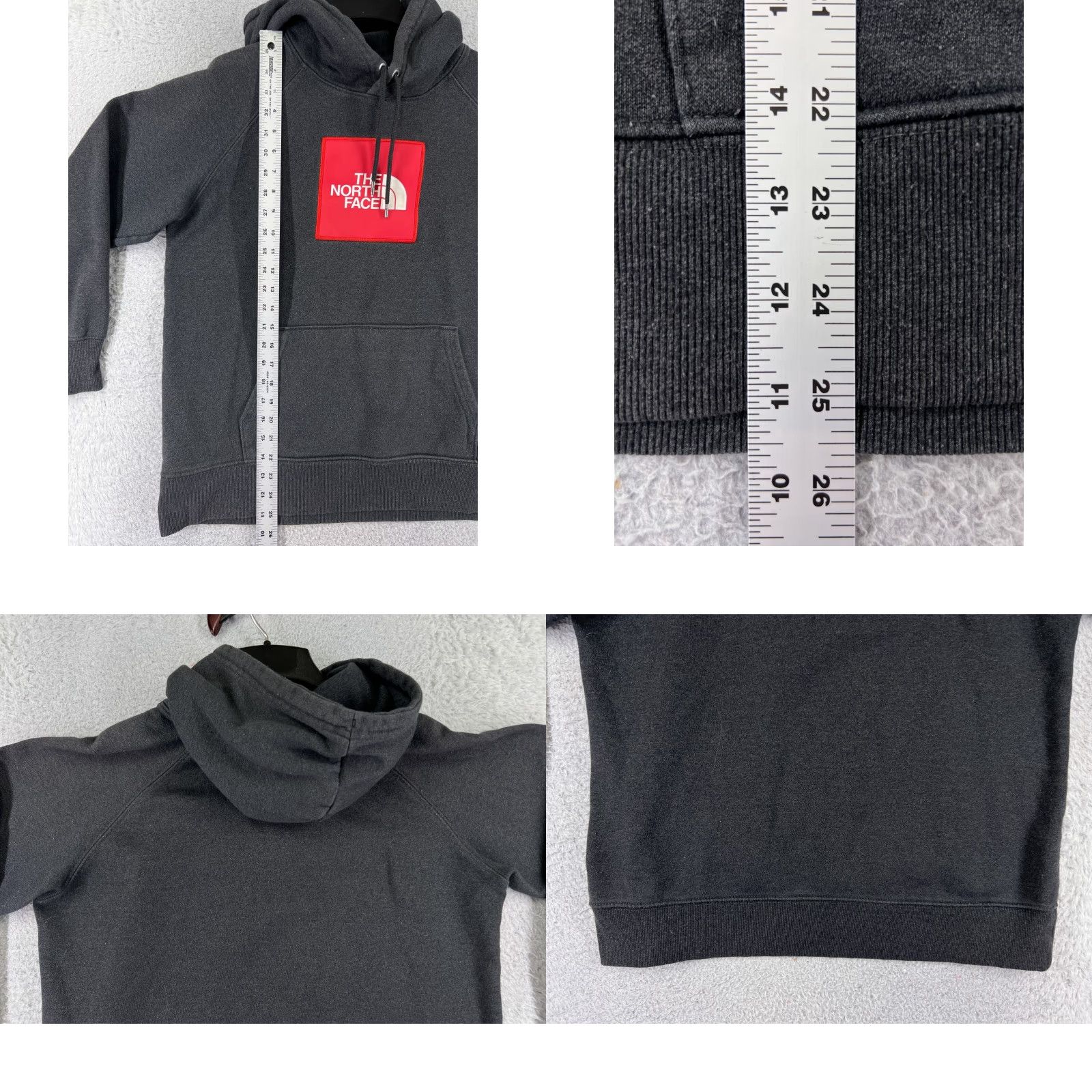 The North Face The North Face Hoodie Pullover Womens Large Gray Red Sewn Logo Pocket Sweater Size L / US 10 / IT 46 - 9 Thumbnail