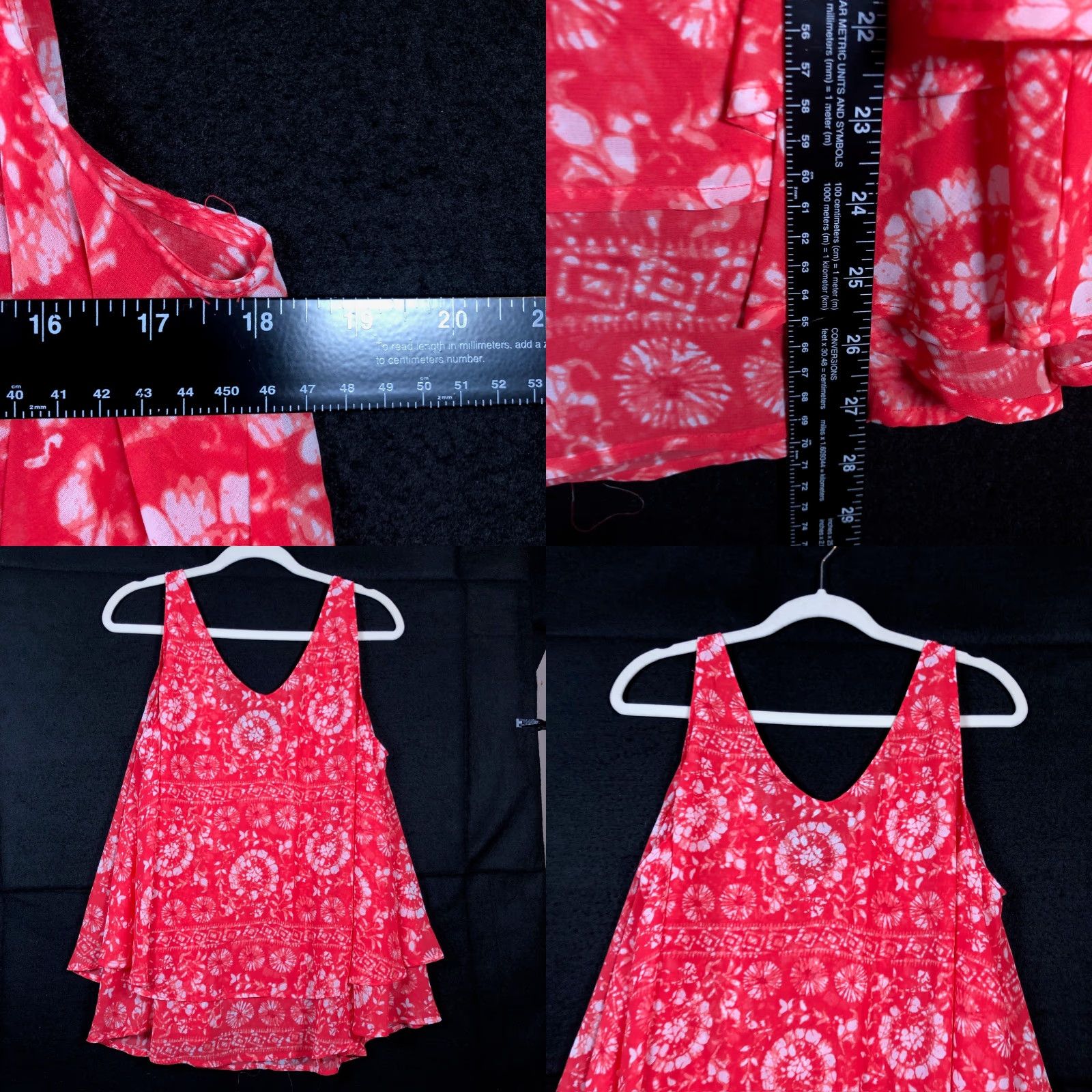 Vintage Lane Bryant Womens Blouse Sleeveless V-Neck Pink White 14 Tank Chiffon Polyester Casual Travel Workwear Size XL / US 12-14 / IT 48-50 - 8 Thumbnail