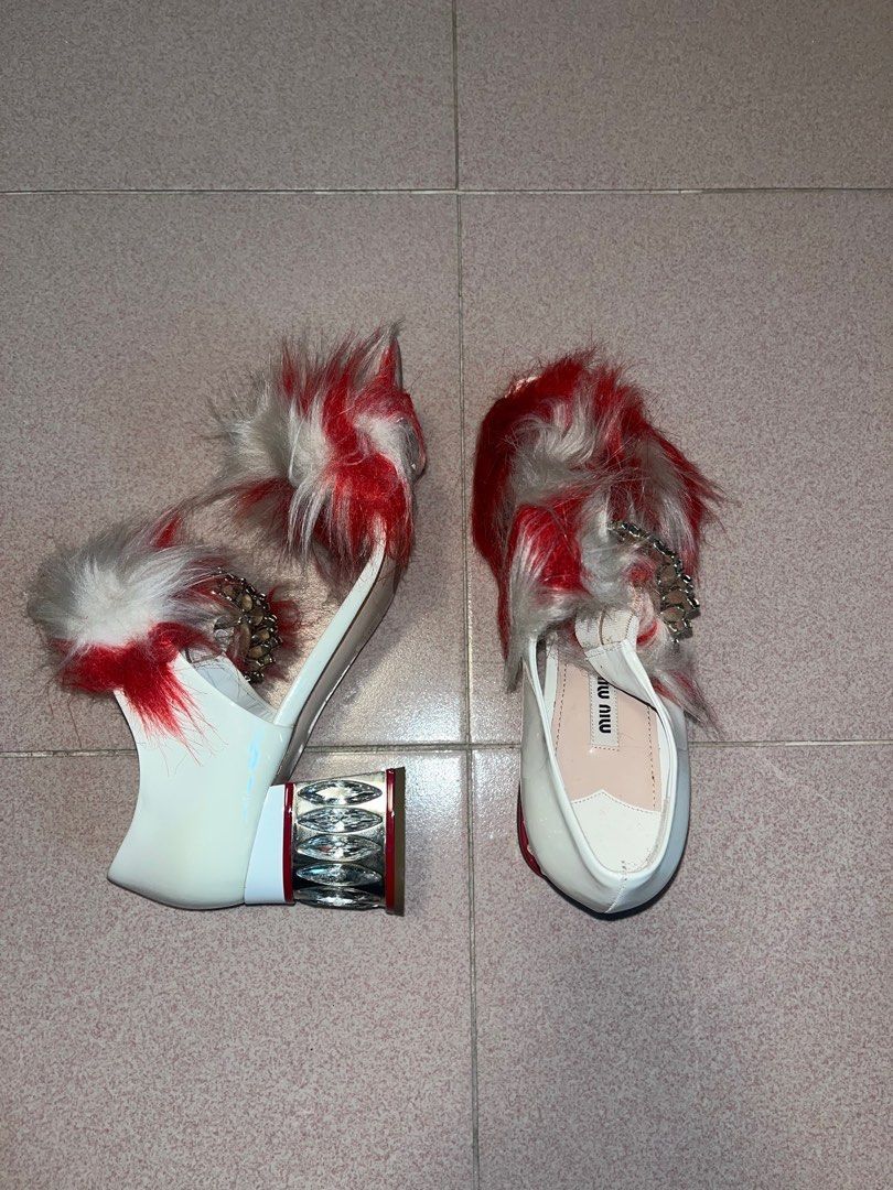 Miu Miu Miu Miu Faux Fur Heels Size US 10 / IT 40 - 3 Thumbnail