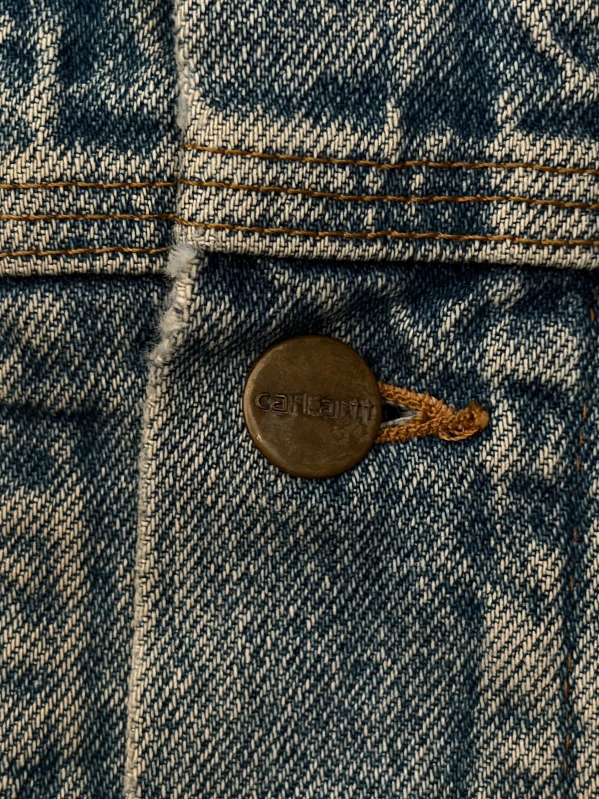 Carhartt Vintage 90s Carhartt Denim Jacket 1st Infantry Size US XL / EU 56 / 4 - 6 Thumbnail