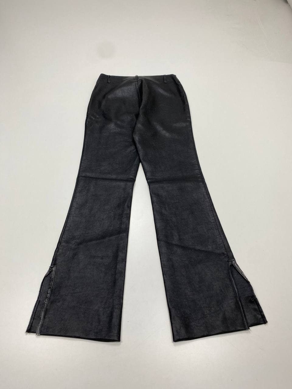 Vintage Black Flared Faux Leather Pants Y2K Women S-M Italy Size 28" / US 6 / IT 42 - 6 Thumbnail