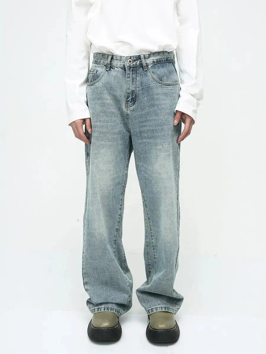 Japanese Brand Retro loose wide leg straight leg jeans Size US 32 / EU 48 - 6 Thumbnail
