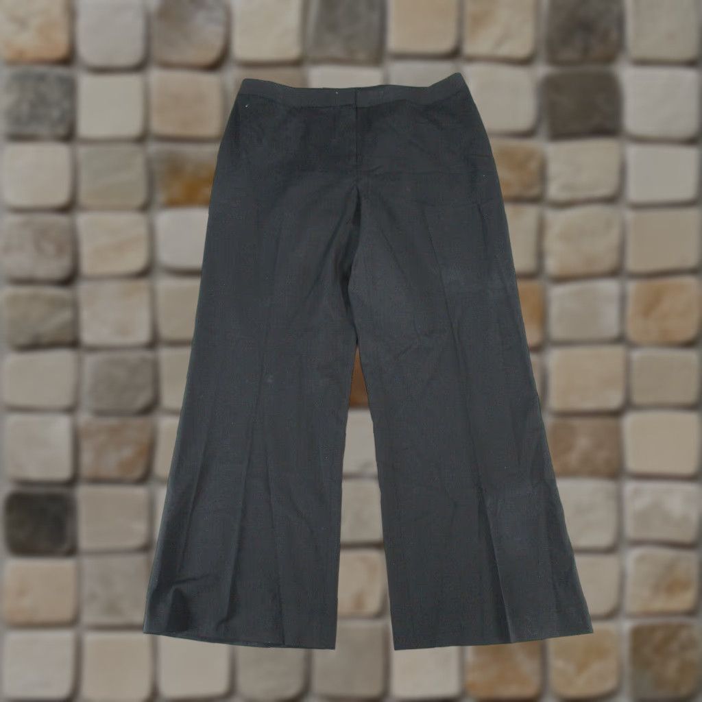 Vintage Lafayette 148 Dress Pants Womens 14 Black Virgin Wool Slacks Size 36" / US 14 / IT 50 - 1 Thumbnail