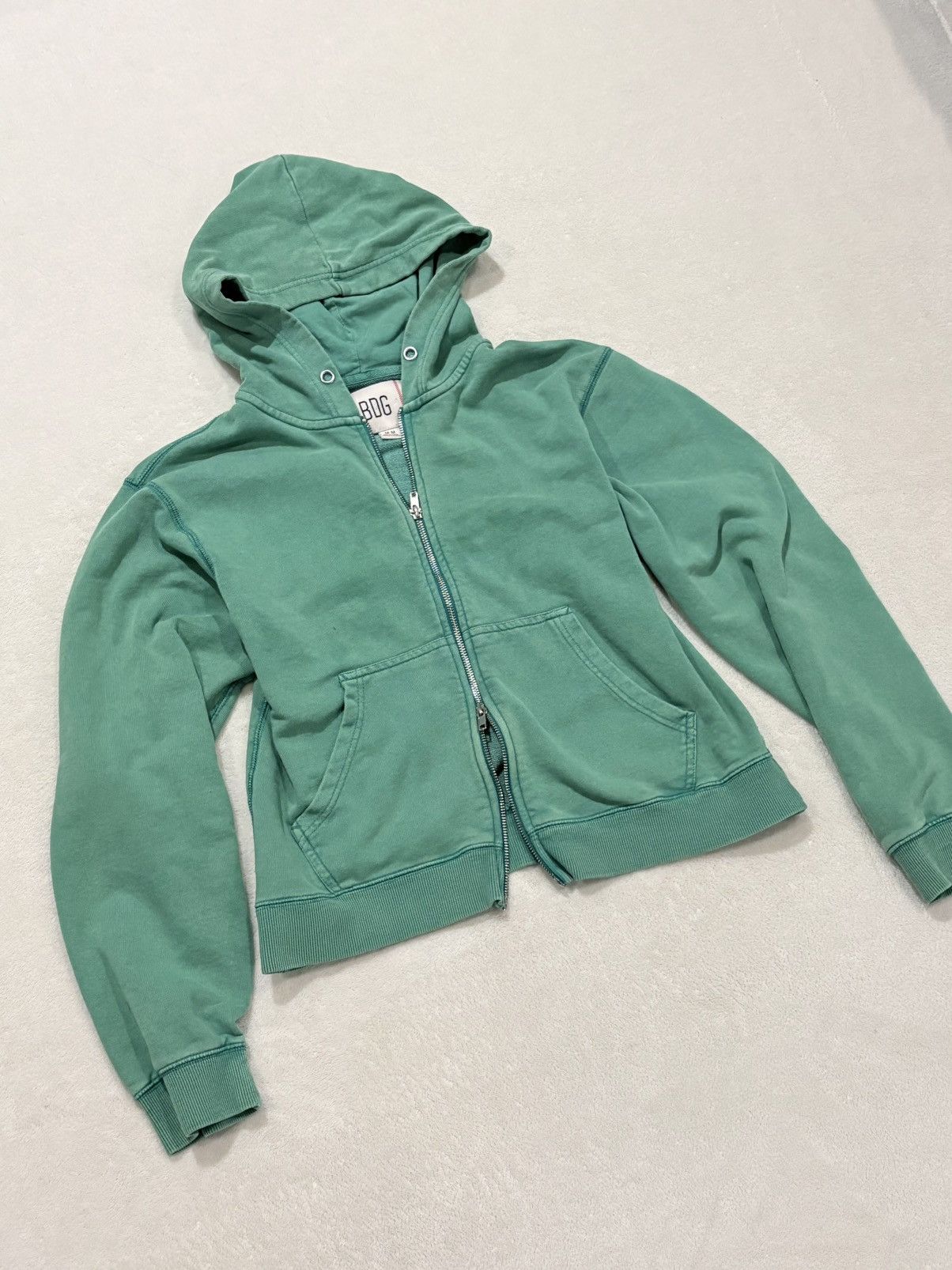 Bdg BDG green-wash double zip up cropped hoodie Size M / US 6-8 / IT 42-44 - 1 Thumbnail