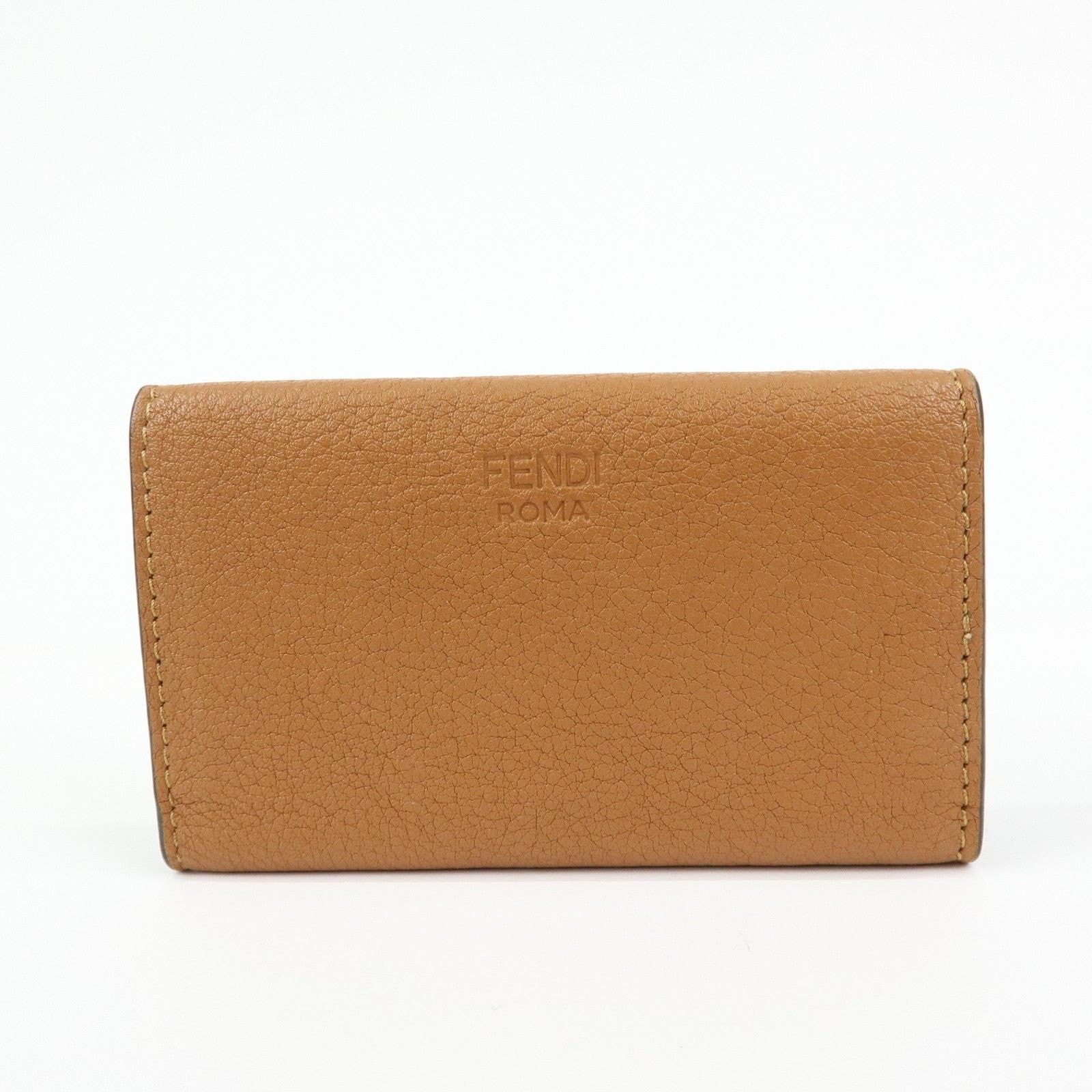 Fendi Fendi Peekaboo Leather Key Holder Tan Size ONE SIZE - 2 Thumbnail