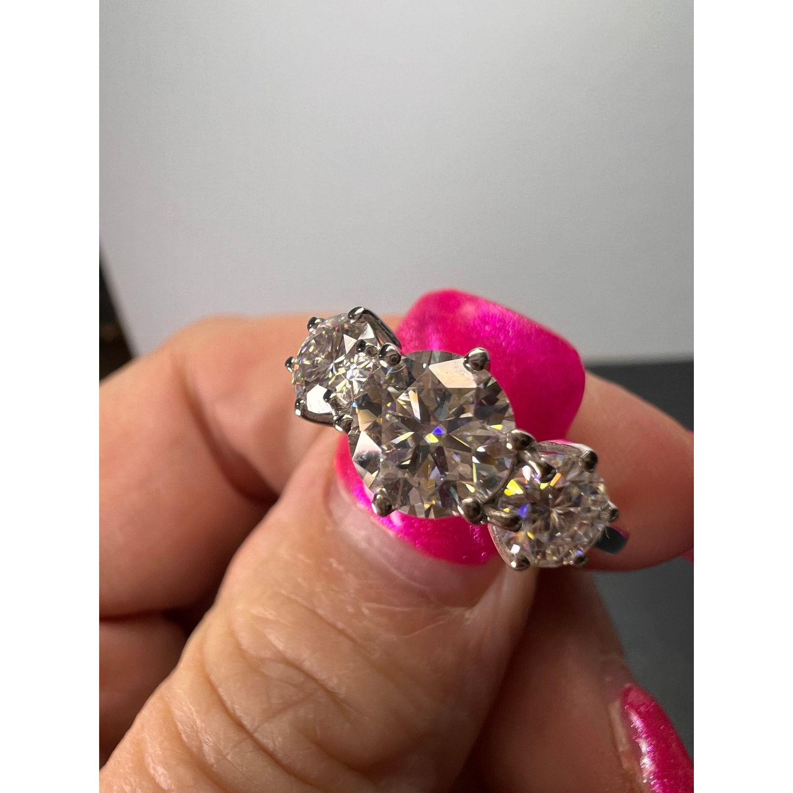 Other NEW Moissanite trilogy ring in platinum over 925 size 9 Size ONE SIZE - 3 Thumbnail