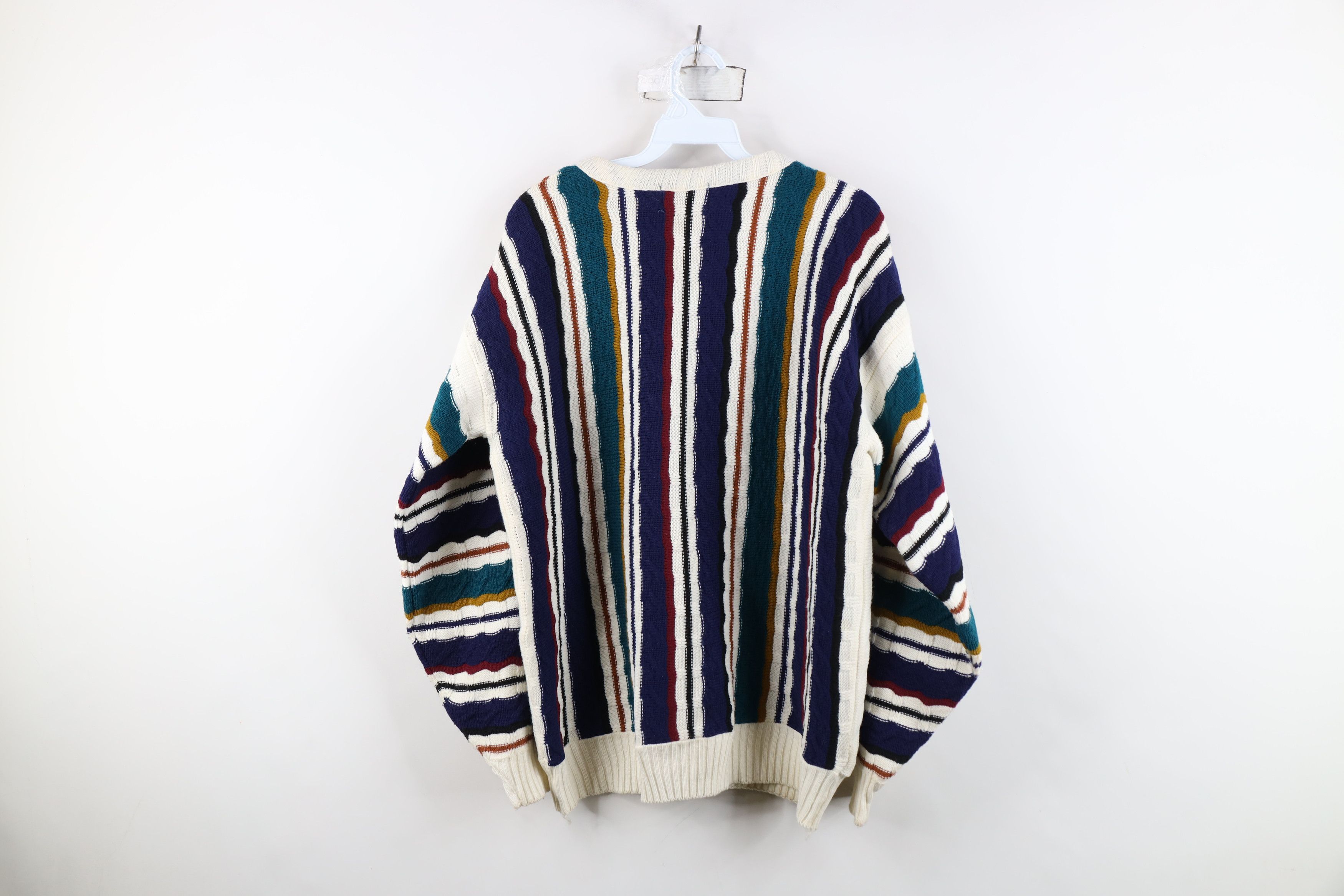 Vintage Vintage 90s Coogi Style Rainbow Cable Knit Sweater USA Size US L / EU 52-54 / 3 - 10 Thumbnail