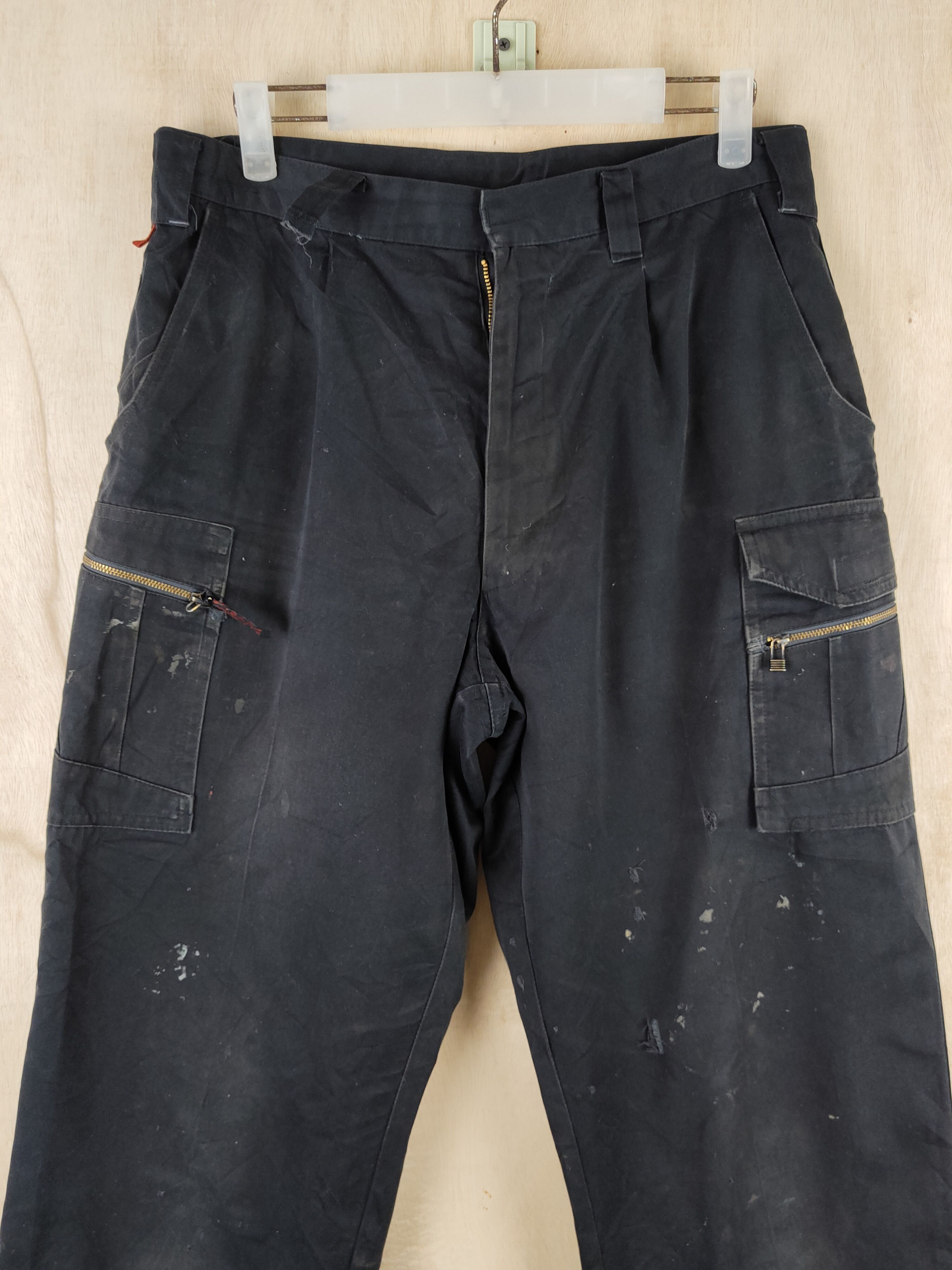 Japanese Brand Andare Schietti Black Multipocket Cargo Pants #S2544 Size US 32 / EU 48 - 4 Thumbnail
