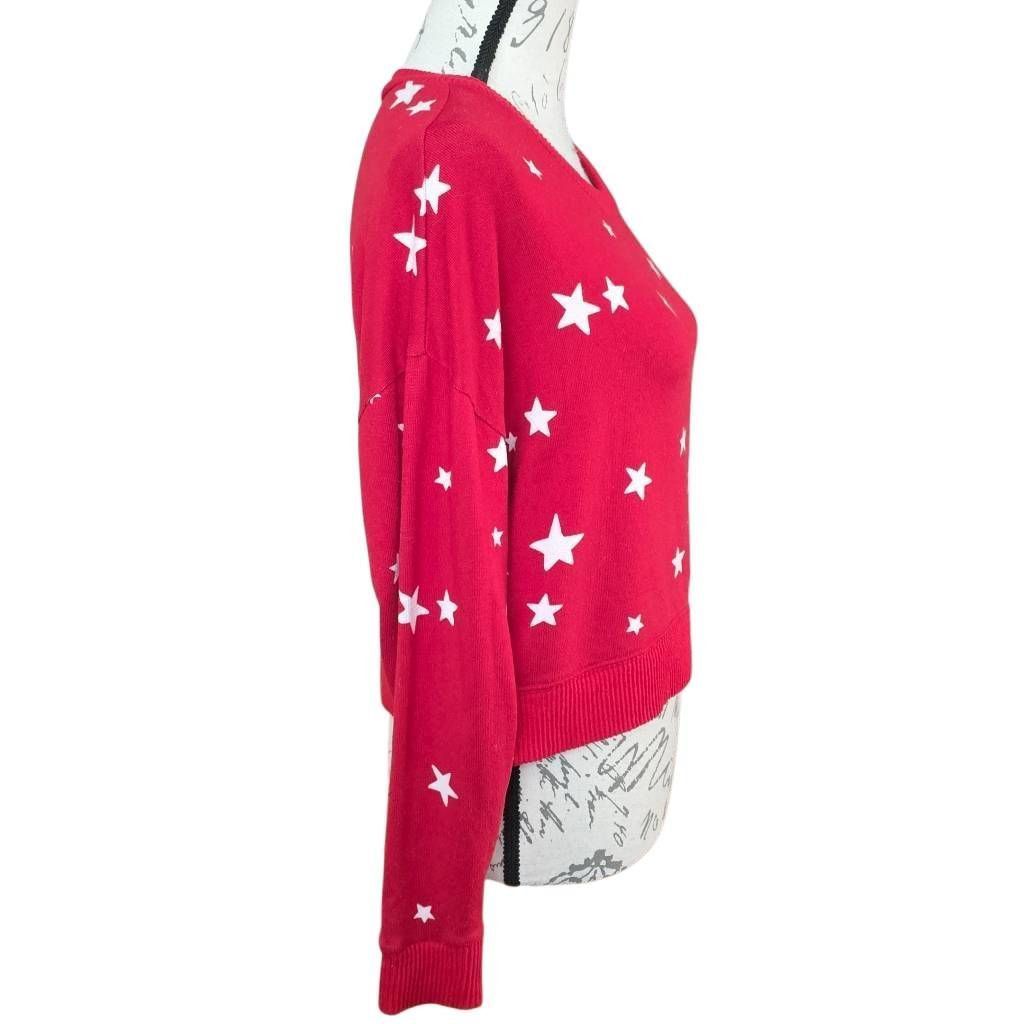 Hollister Gilly Hicks Women's Size XS Red White Star Print Soft Croppe Size XS / US 0-2 / IT 36-38 - 4 Thumbnail