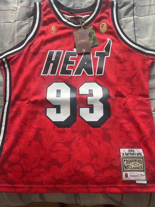 Bape Bape x Mitchell & Ness Miami Heat Swingman Jersey | Grailed