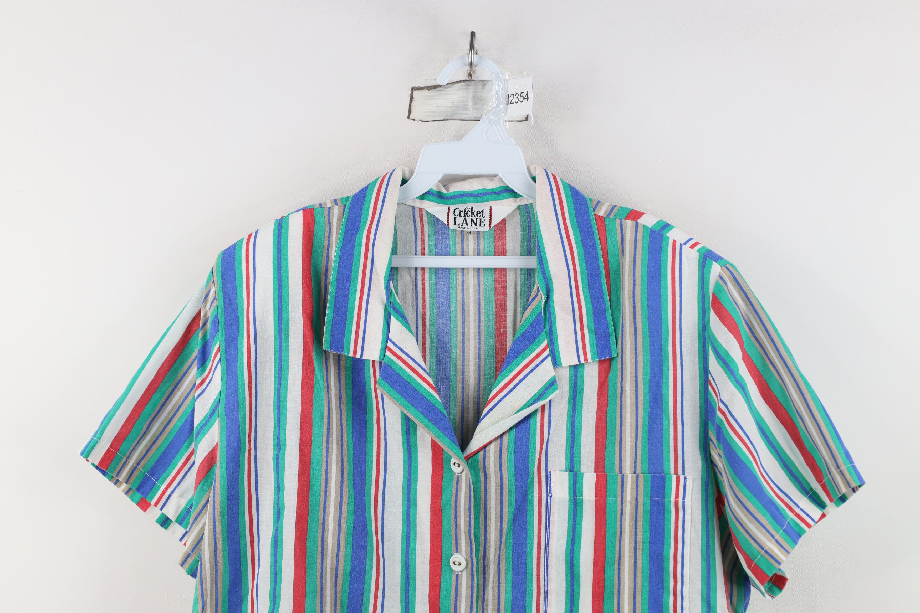 Vintage Vintage 90s Streetwear Block Camp Collar Button Shirt USA Size XL / US 12-14 / IT 48-50 - 2 Thumbnail