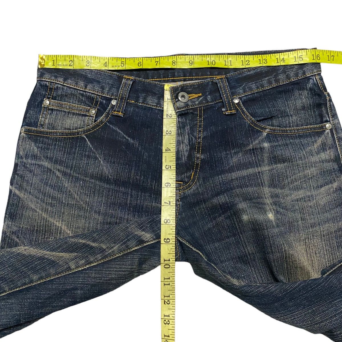 Tornado Mart Tornado Mart Spiral Cut Low Flare Jeans Distressed Size US 31 - 19 Thumbnail