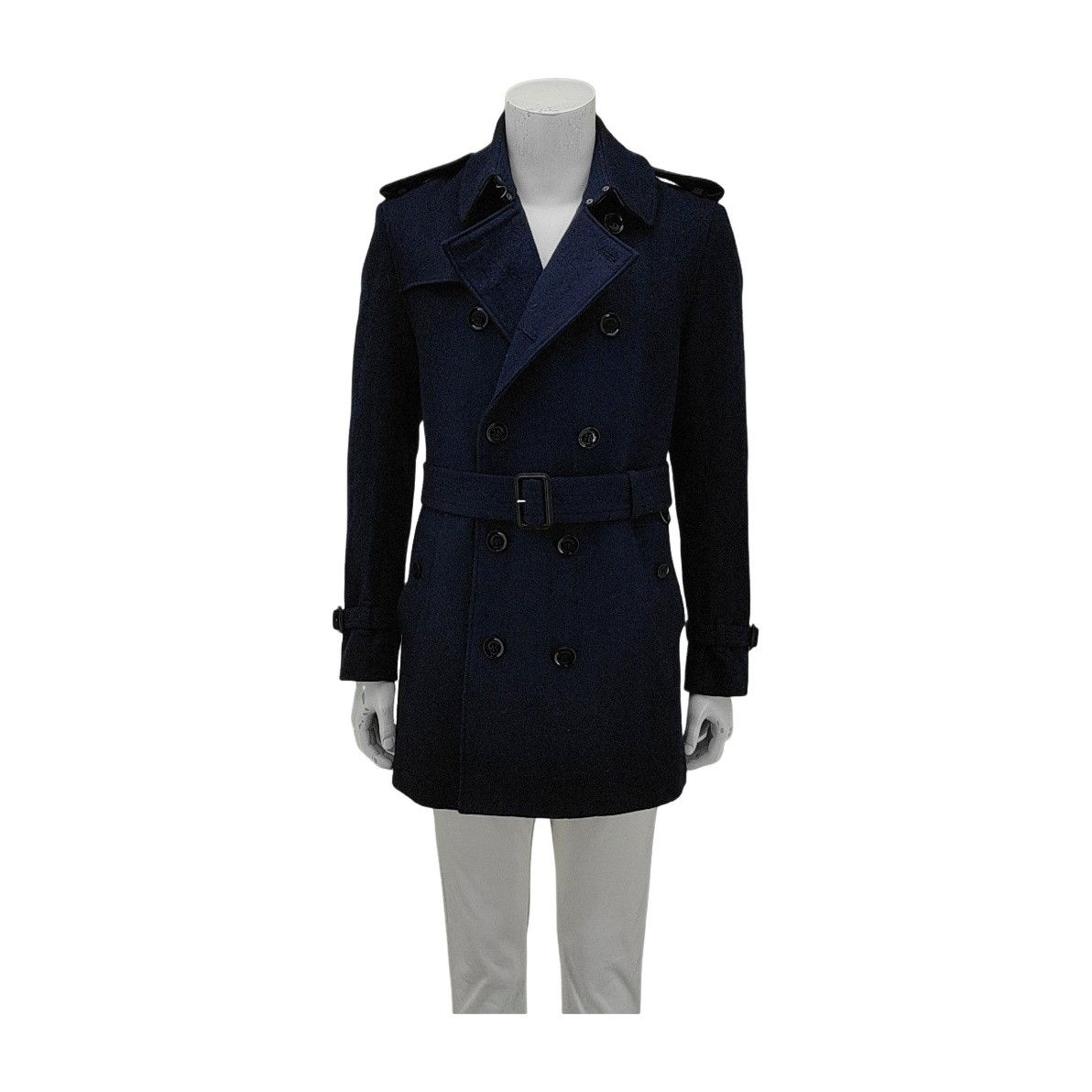 Burberry Burberry Brit Navy Wool Double Breasted Coat Size S Size US S / EU 44-46 / 1 - 1 Thumbnail