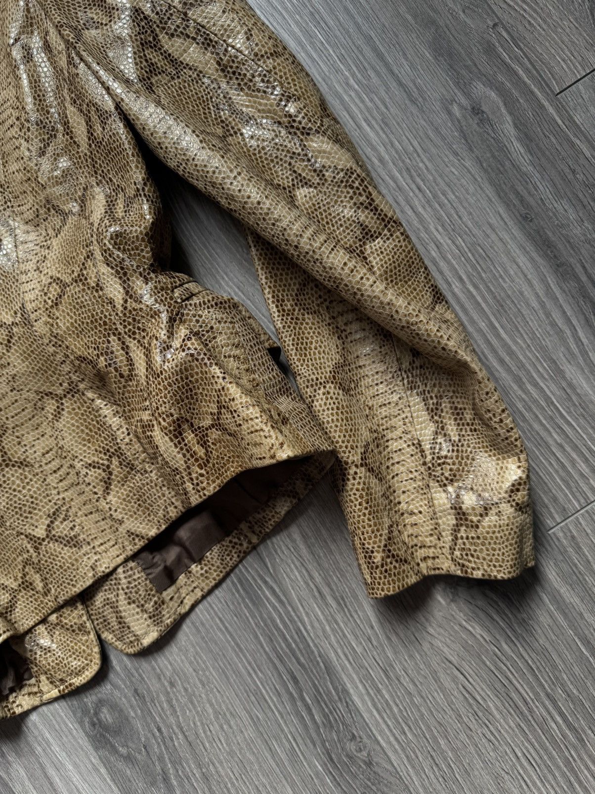 Vintage Sylvie Schimmel Paris Leather Python-print Jacket 42 Size M / US 6-8 / IT 42-44 - 15 Thumbnail