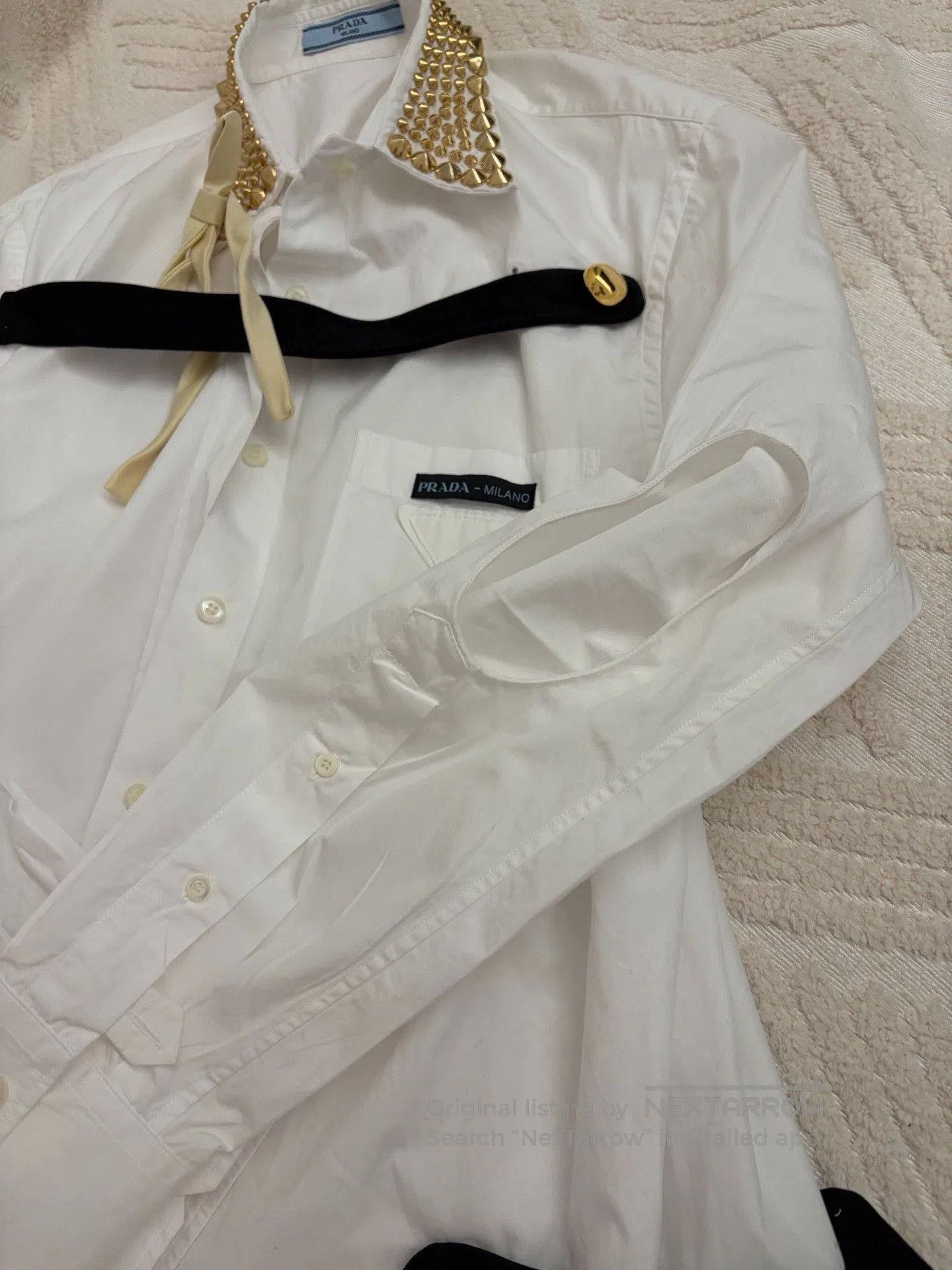 Prada Prada White Cotton Shirt L. Size L / US 10 / IT 46 - 7 Thumbnail