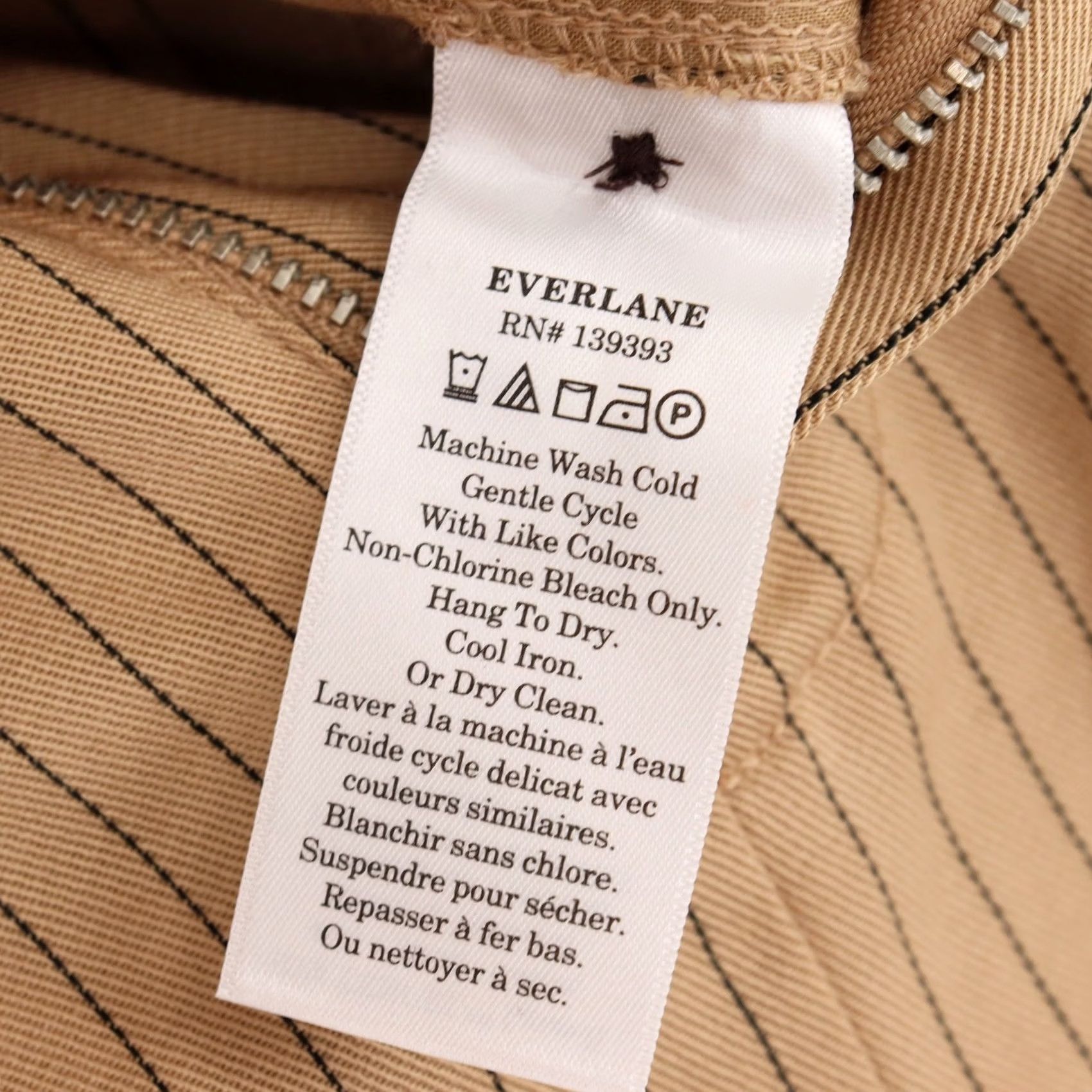 Everlane EVERLANE Women’s Pinstripe Wide-Leg Pleated Pants 6S Tan Beige Dress Pants Workwear Casual Business Size 28" / US 6 / IT 42 - 6 Thumbnail