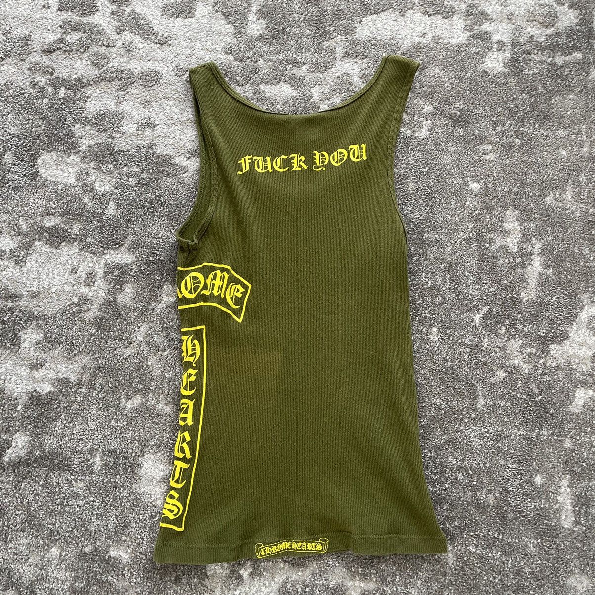 トップス Chrome hearts rib Tank Top old model Chrome Hearts 1990s Black Ribbed Swarovski Crystal Side Logo