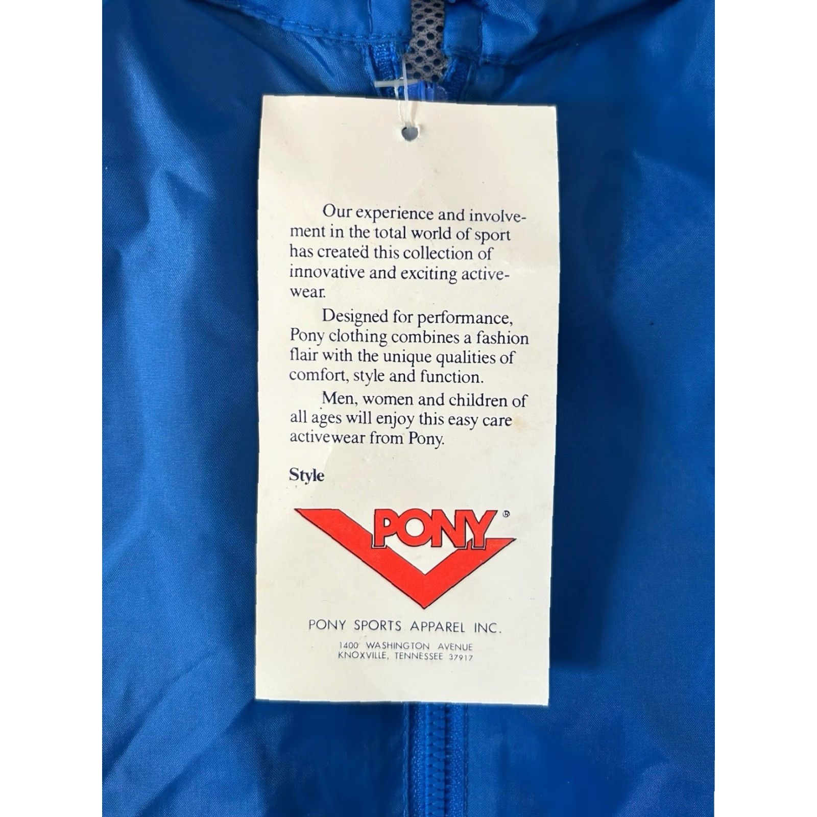 PONY VINTAGE PONY Windbreaker Jacket Womens M 80s Blue 1/2 Zip NWT Embroidered Logo Holiday? Size M / US 6-8 / IT 42-44 - 3 Thumbnail