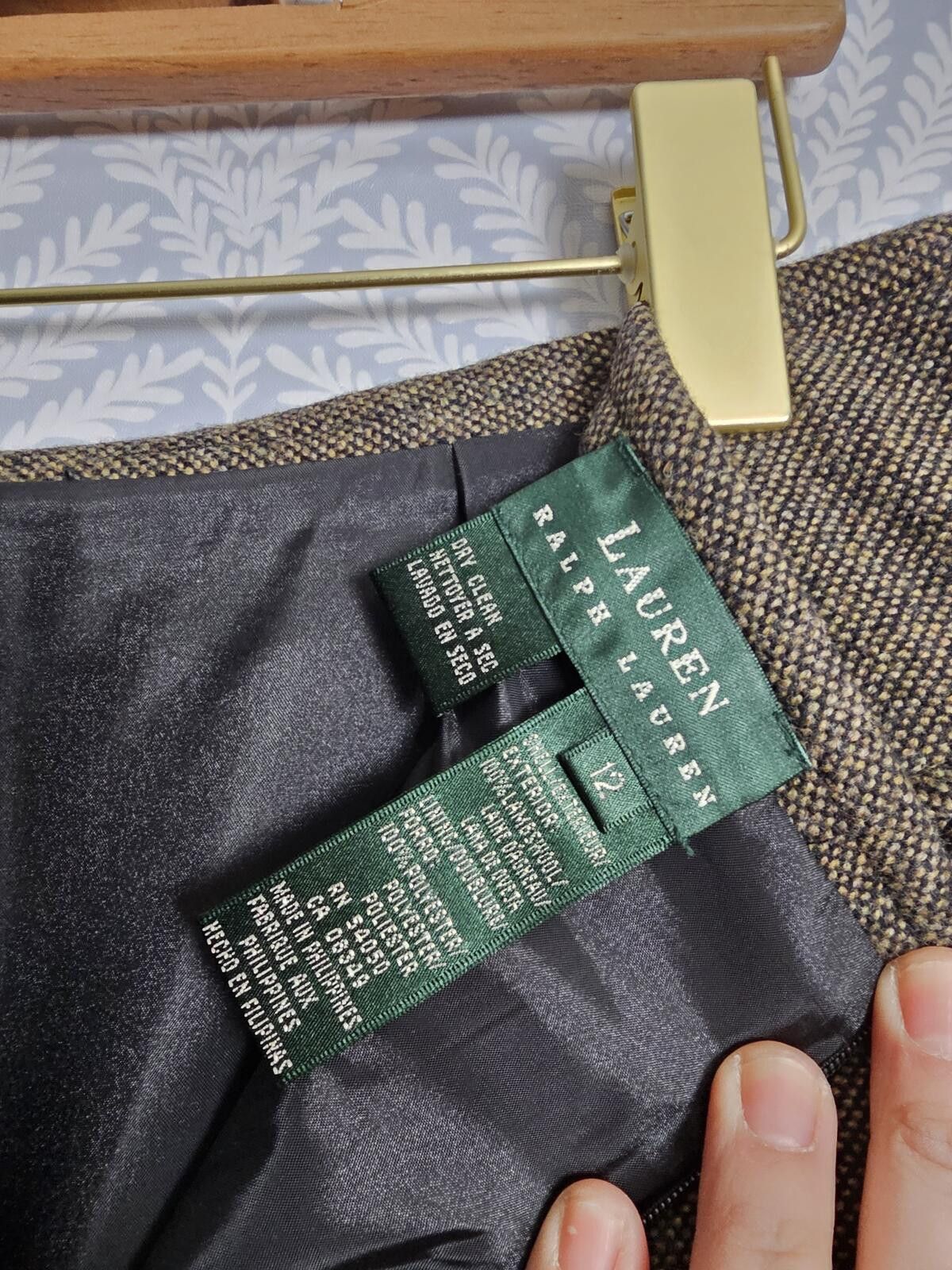Lauren Ralph Lauren Ralph Lauren Skirt Brown Womens Size 12 Wool Tweed Size XL / US 12-14 / IT 48-50 - 2 Thumbnail