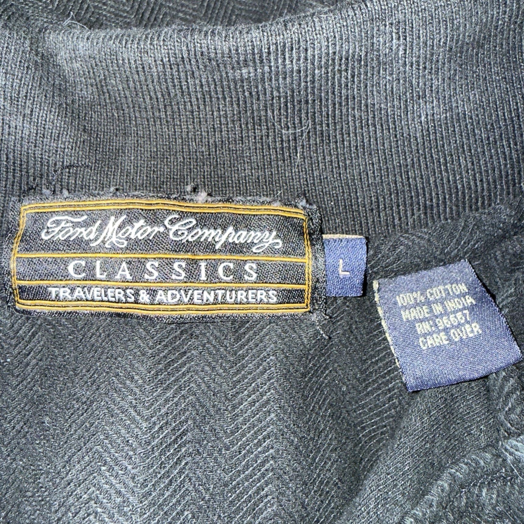 Ford VTG Cobra Ford Motor Company Black 100% Cotton Polo Shirt Mens Size L Size US L / EU 52-54 / 3 - 4 Thumbnail