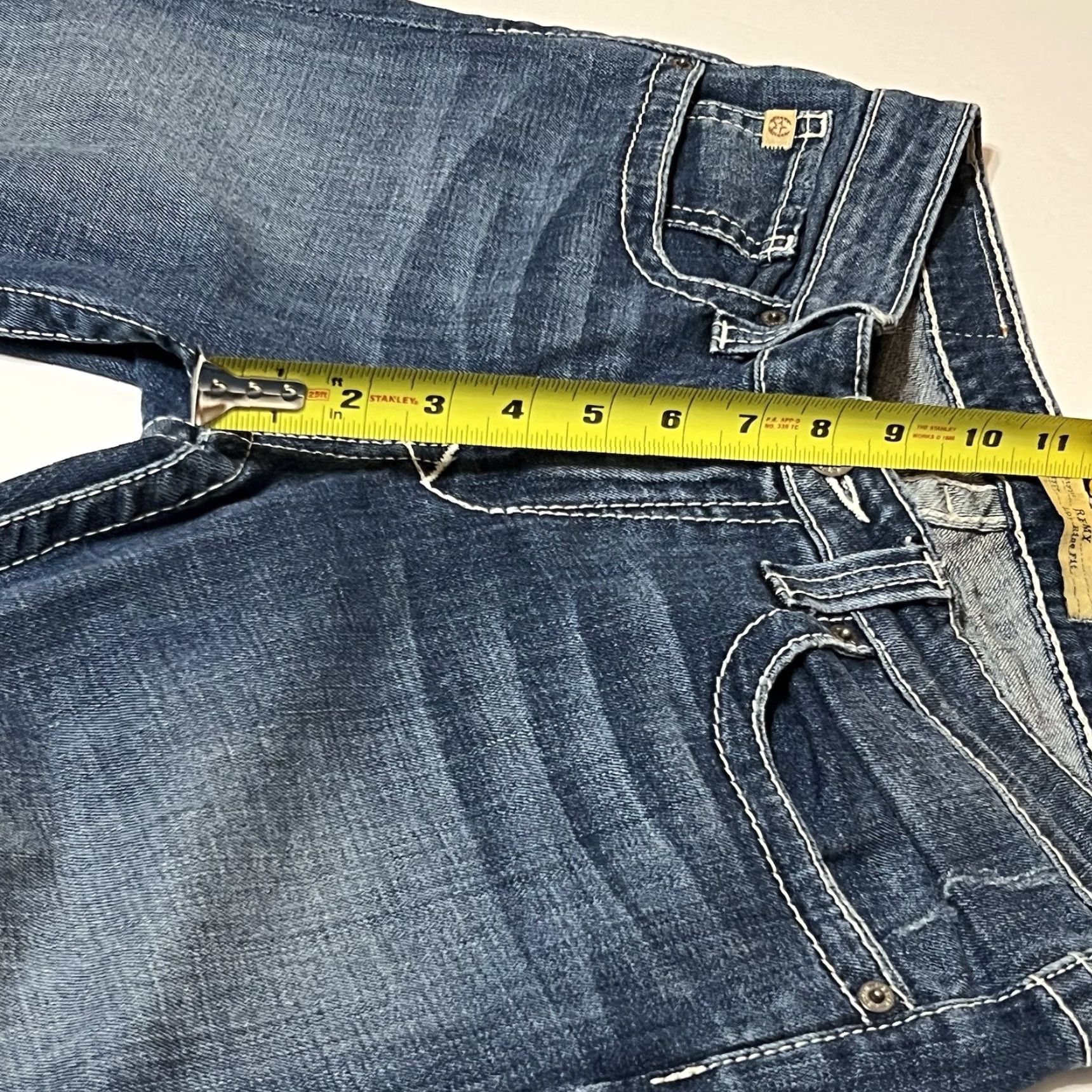Vintage BIG STAR Jeans Capri Womens 32x24 Blue Denim Low Rise Cropped 5-Pocket Embroidered Vintage? No Size 24" / US 00 / IT 34 - 4 Thumbnail