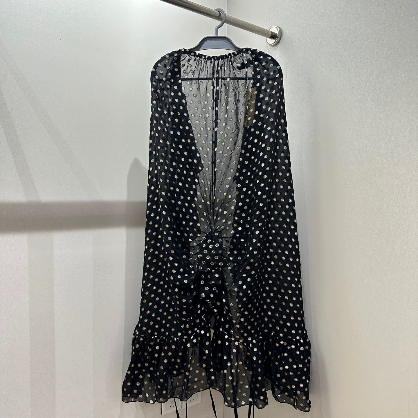 Saint Laurent Paris SAINT LAURENT silk shawl all-over polka dot sash F38 Size S / US 4 / IT 40 - 1 Thumbnail