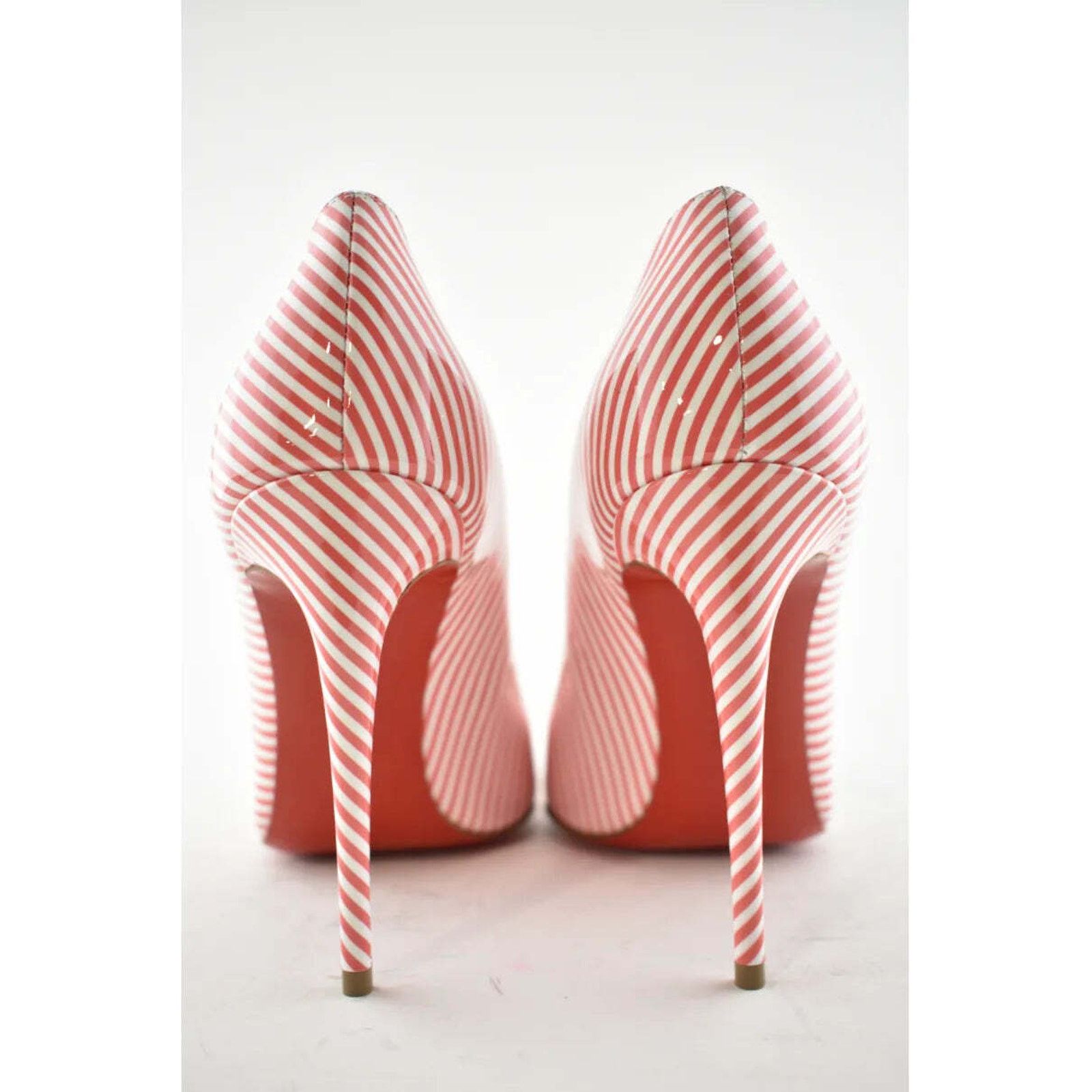 Christian Louboutin Christian Louboutin Pigalle Follies 100 Patent Stripes Size US 7 / IT 37 - 6 Thumbnail