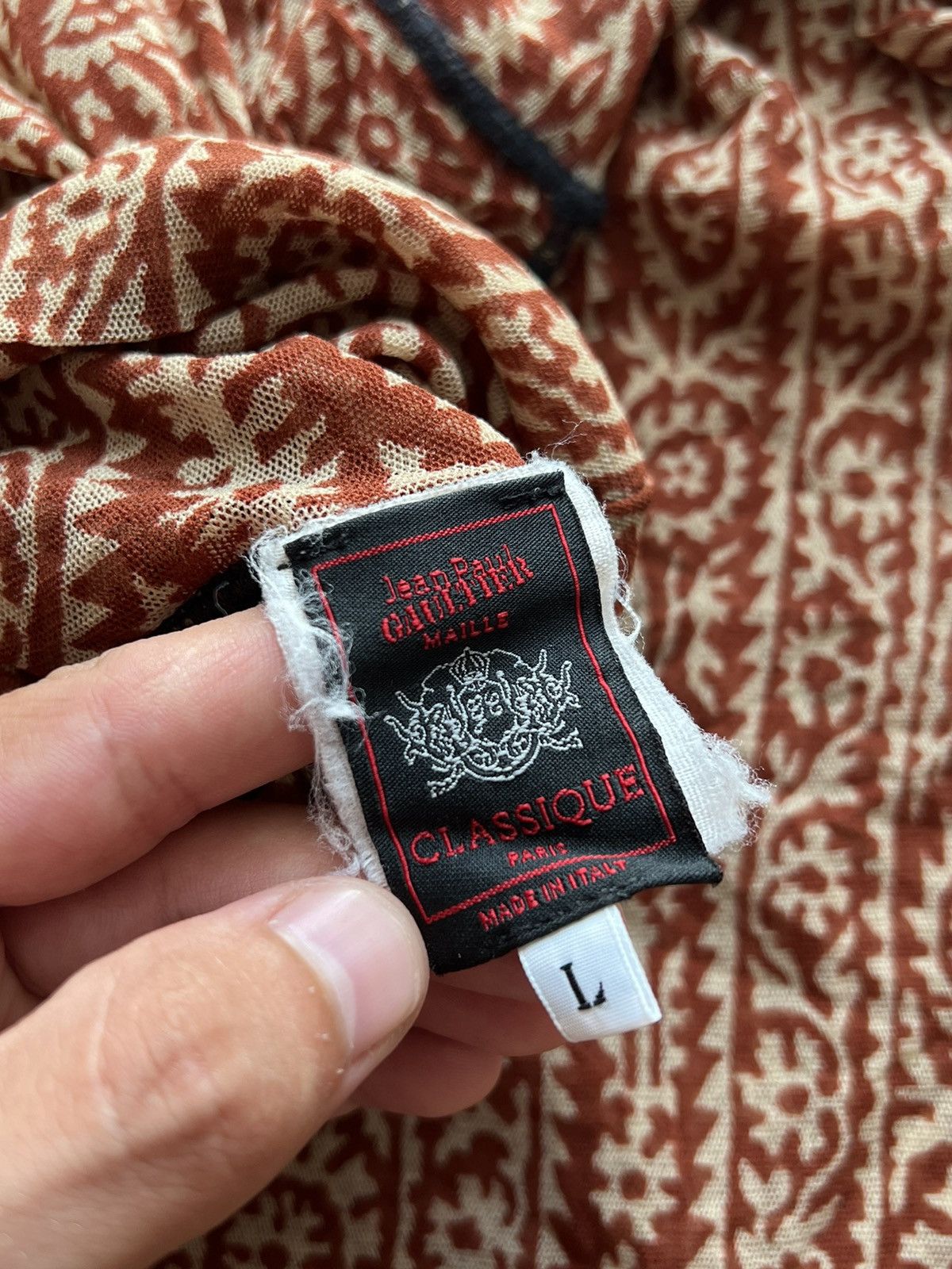 Designer × Jean Paul Gaultier 🔥Jean Paul Gaultier Vintage paisley mesh turtleneck archive Size L / US 10 / IT 46 - 4 Thumbnail