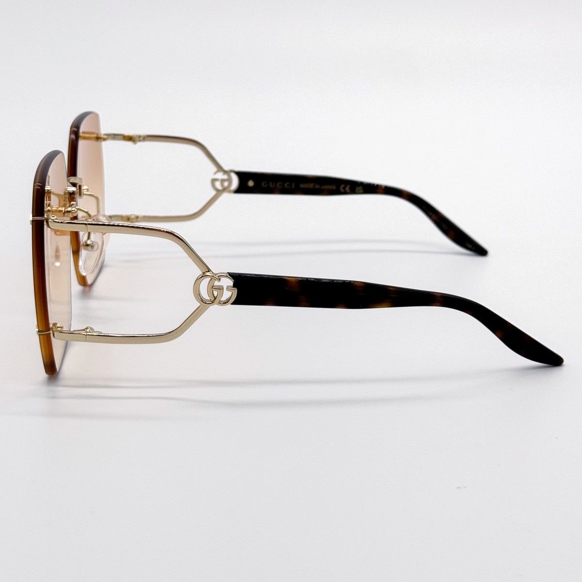 Gucci NEW GUCCI GG1562S 003 RIMLESS SQUARE BROWN WOMEN SUNGLASSES Size ONE SIZE - 6 Thumbnail