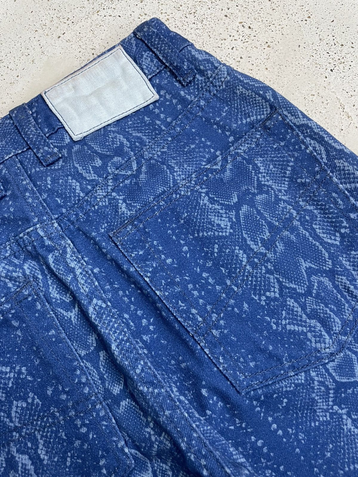 Tornado Mart Collision Denim Snake Skin Flare Pants Japanese Fashion Size US 26 / EU 42 - 16 Thumbnail