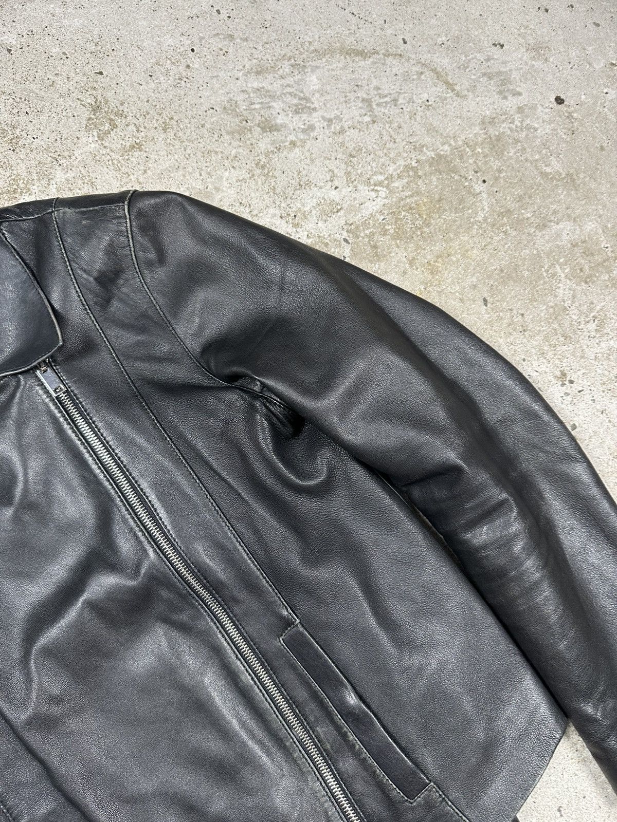Massimo Dutti Massimo Dutti Black Sheep Leather Asymmetrical Moto Biker Size M / US 6-8 / IT 42-44 - 11 Thumbnail