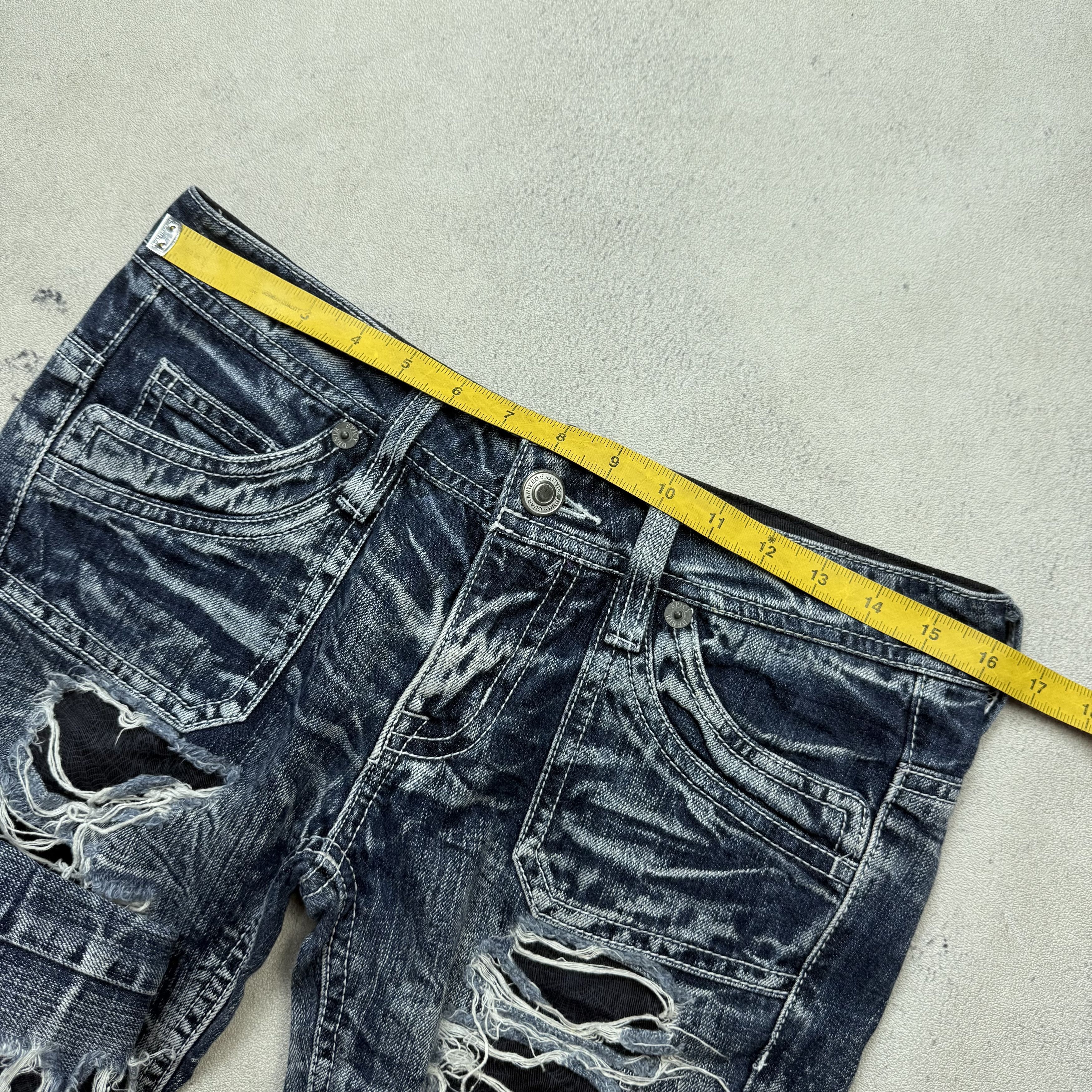 Japanese Brand Spicy Denim Flare Distressed Jeans Low Rise Size US 32 / EU 48 - 8 Thumbnail