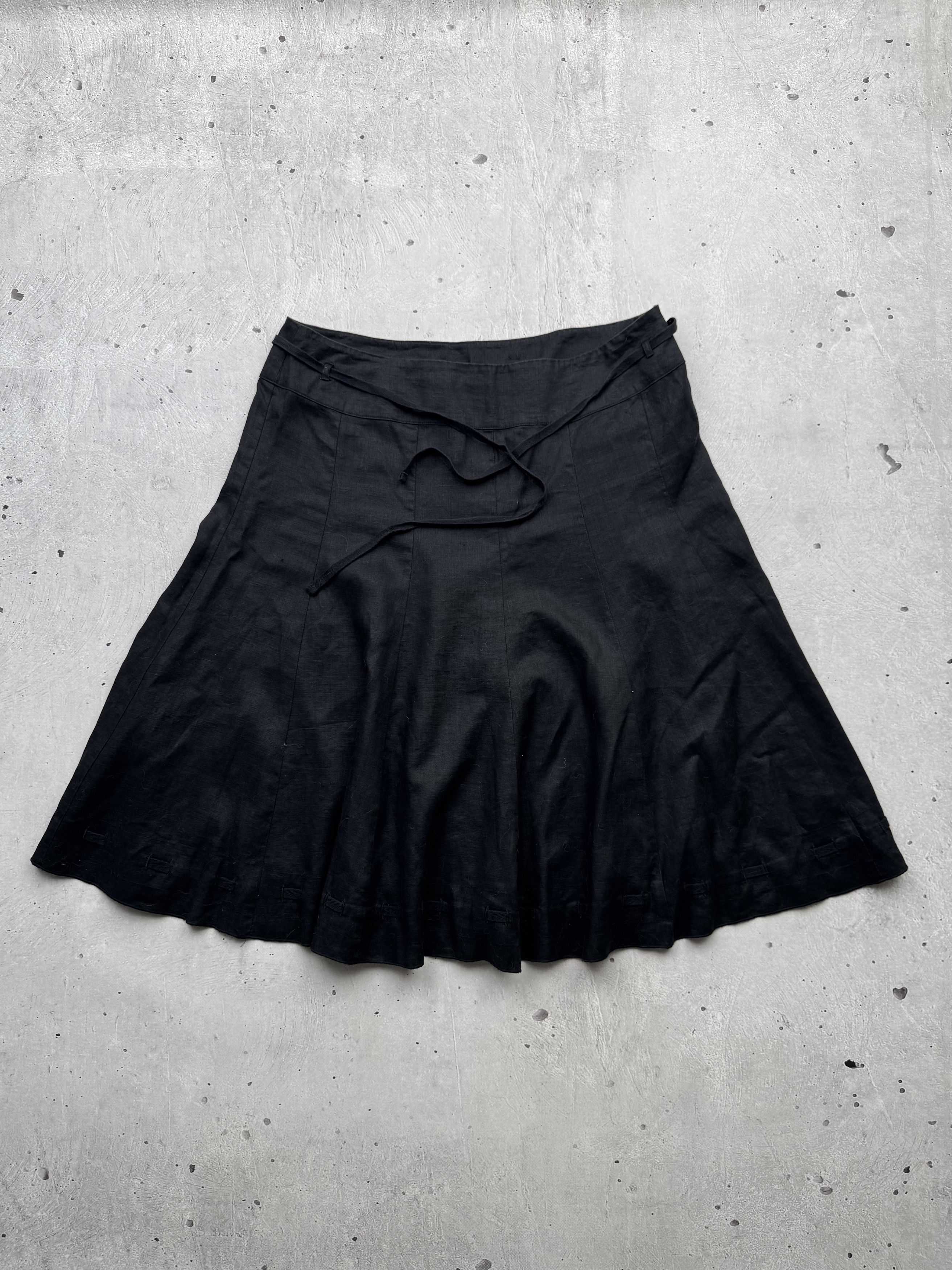 Japanese Brand × Vintage Vintage Linen Flared Belted Japanese Style Mini Skirt Size 32" / US 10 / IT 46 - 1 Thumbnail