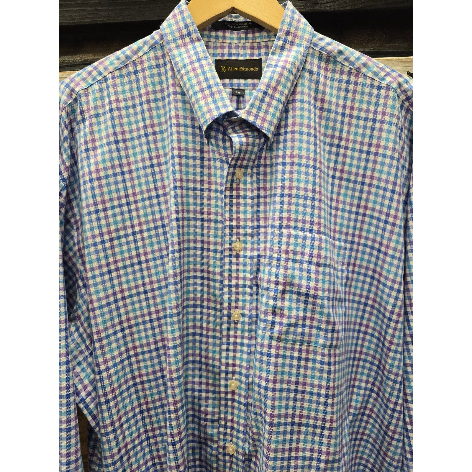 Allen Edmonds Allen Edmonds, White, Blue & Purple, Button Down Shirt, XXL Size US XXL / EU 58 / 5 - 4 Thumbnail
