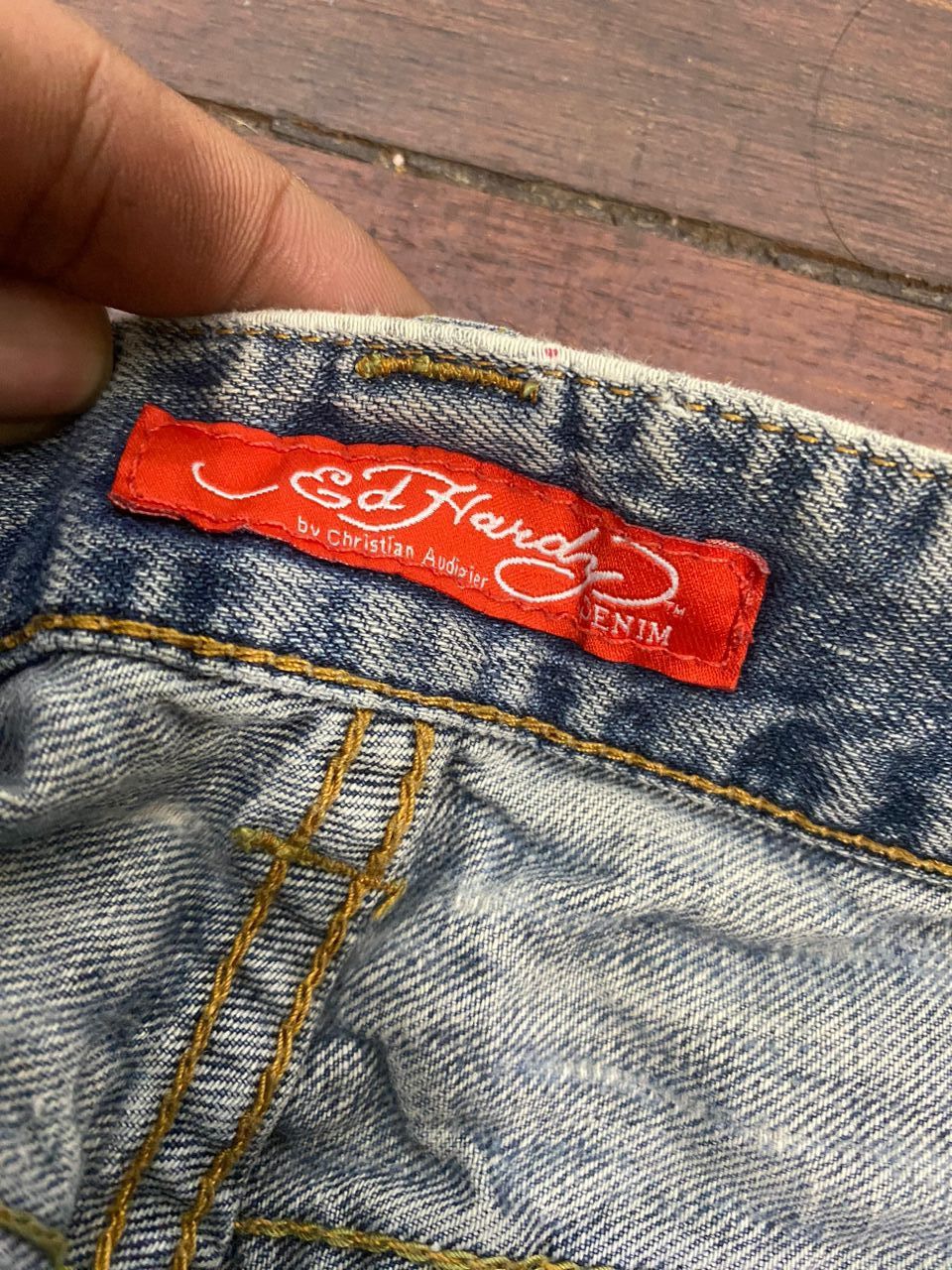 Christian Audigier × Ed Hardy Ed hardy distressed denim jeans pants size 34/35 Size US 35 - 10 Thumbnail