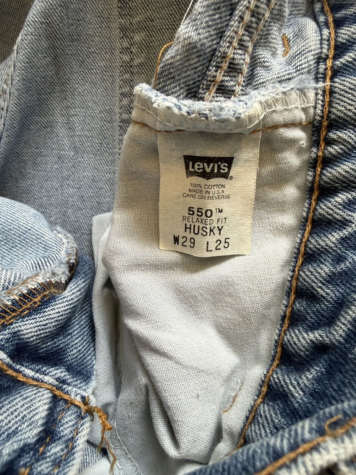 Levi's Vintage 90s Levis 550 Husky Orange Tab 29x25 *28x25 Size US 29 - 6 Thumbnail