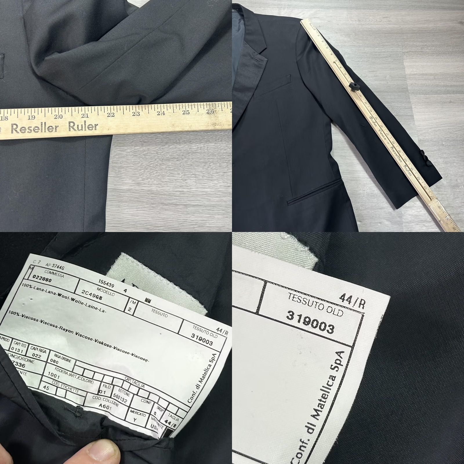 Armani Armani Collezioni Tuxedo Jacket Mens 44 Black Wool Shawl Lapel One-Button Regular Fit Italy Wool Tuxedo Casual Formal Wedding Mens Size 44R - 8 Thumbnail