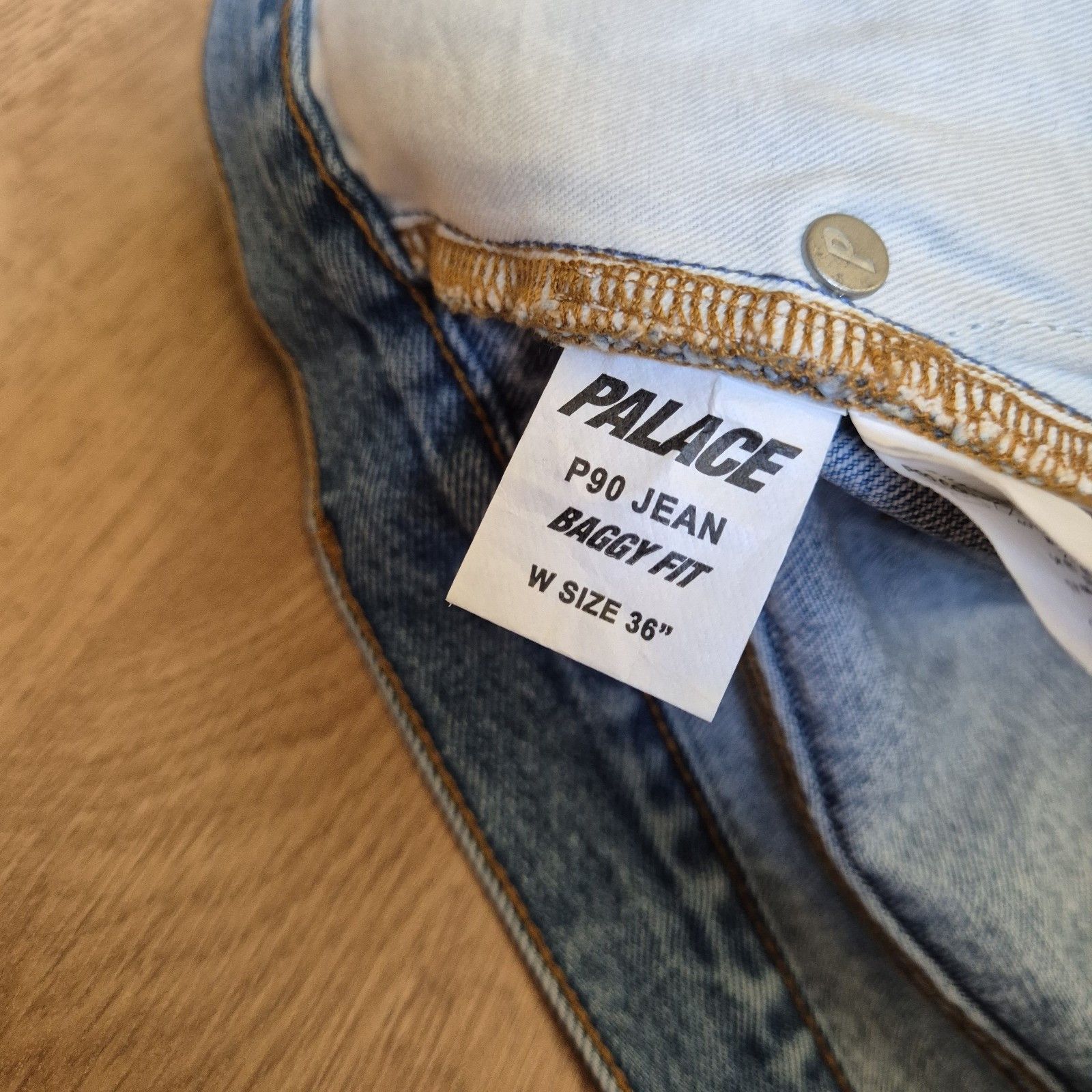 Palace Palace P90 College Stress Baggy Jean Stone Wash Blue 36 FW24 Size US 36 / EU 52 - 12 Thumbnail