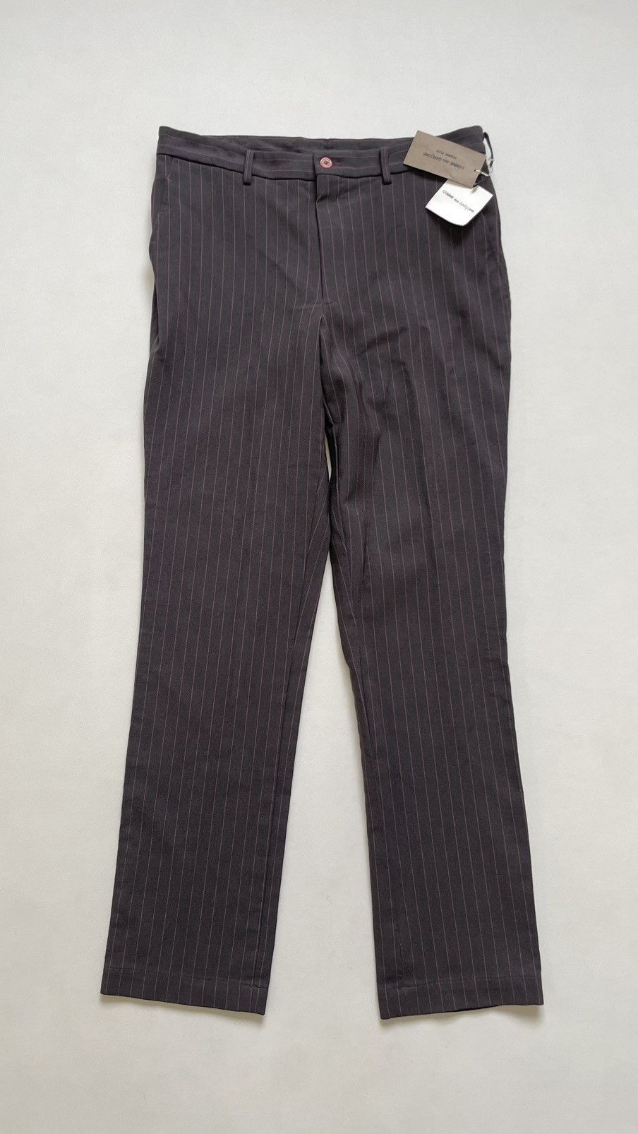 S/S 05 Grey/Pink Wool Pinstripe Trousers