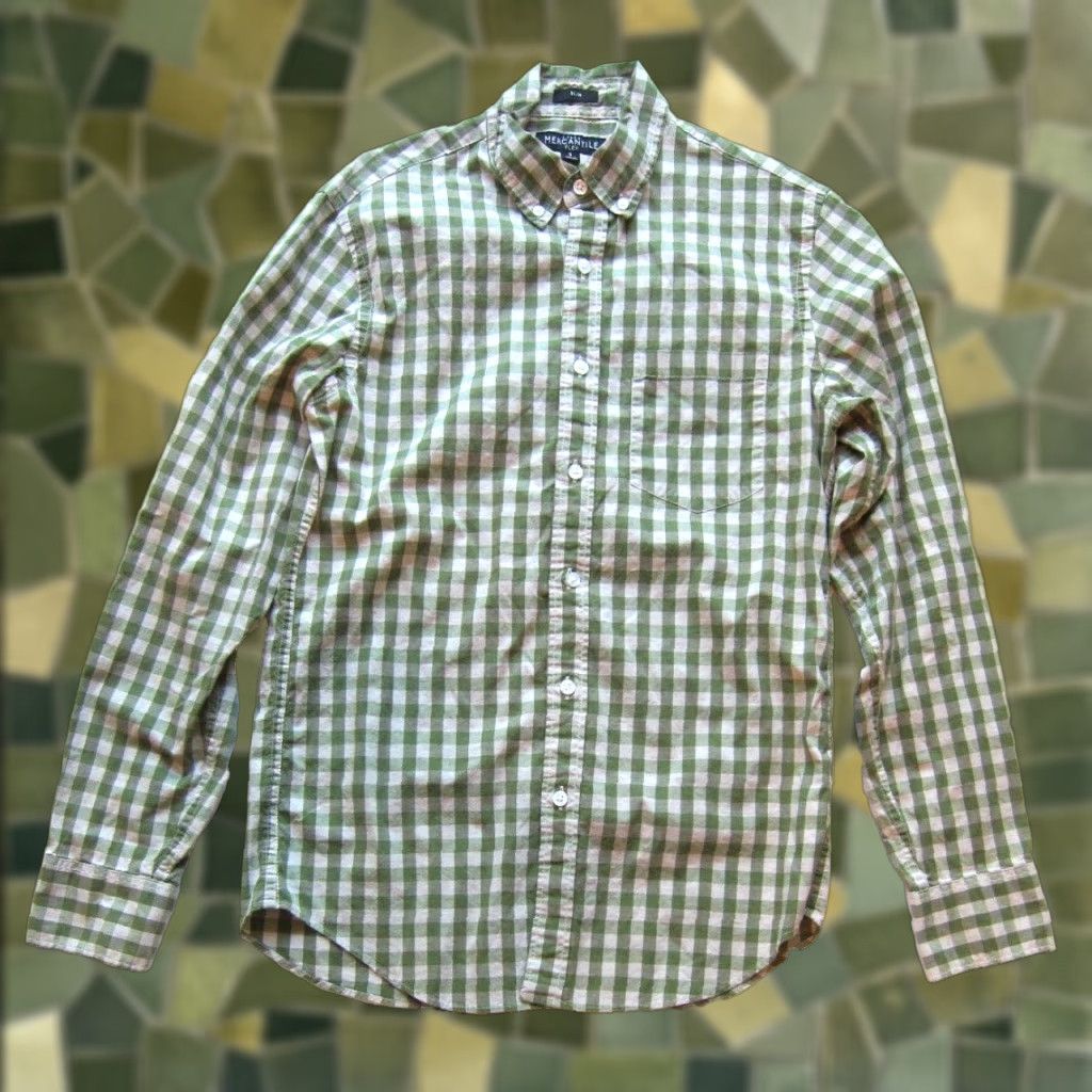 J.Crew J.Crew Mercantile Flex Green Plaid Button Up Cotton Long Sleeve Slim Shirt Men S Size US S / EU 44-46 / 1 - 1 Thumbnail