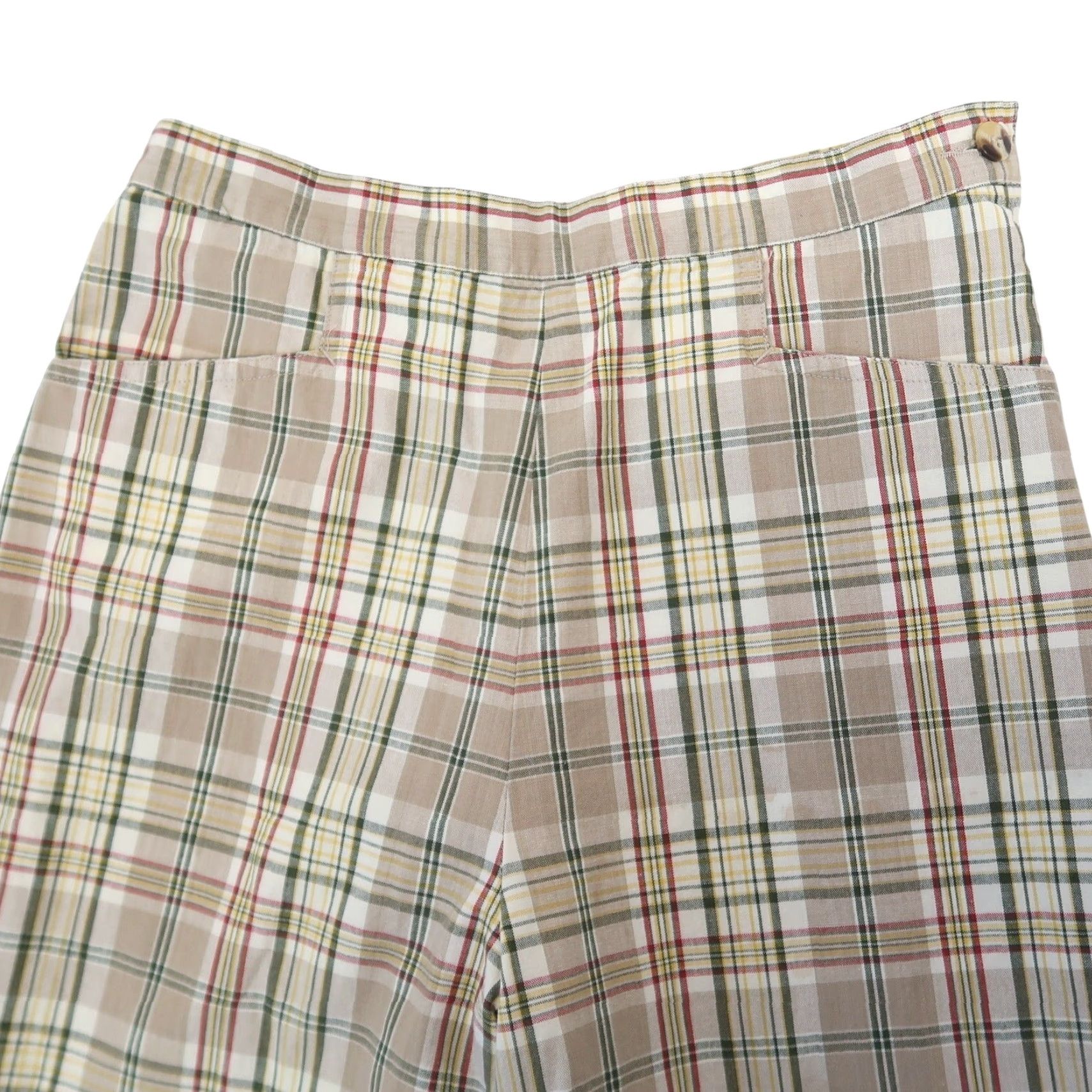 Vintage VINTAGE New York & Company Tan Plaid High Rise Tapered Leg Pants Size 32" / US 10 / IT 46 - 2 Thumbnail